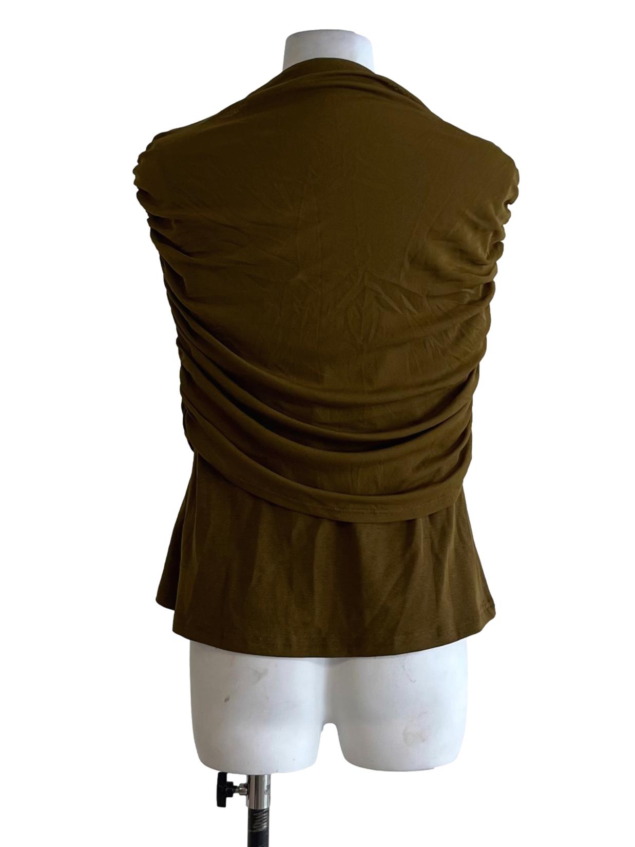 Coffee Brown Funnel Collar Blouse