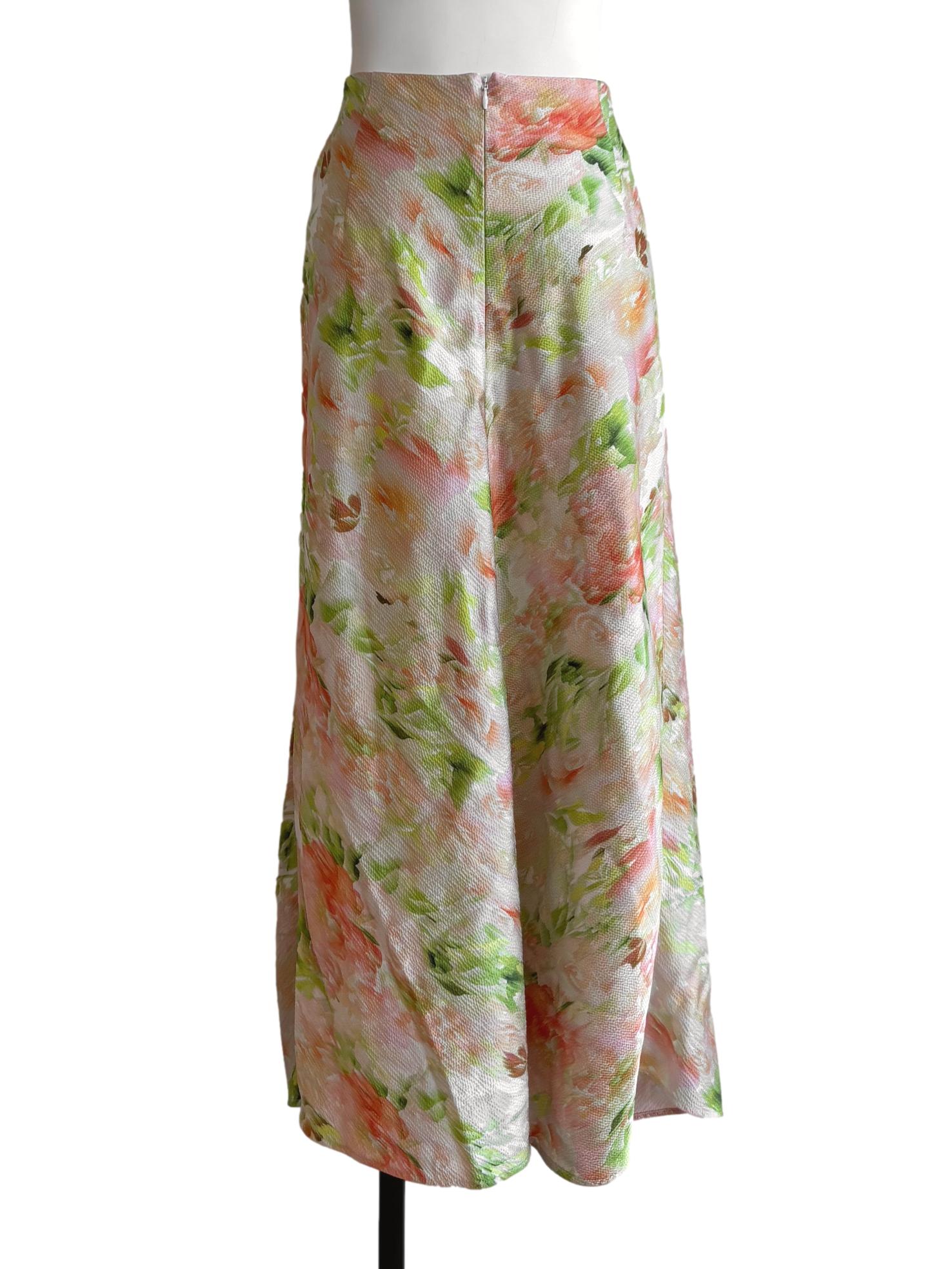 Apricot Chartreuse Green Wrap Skirt