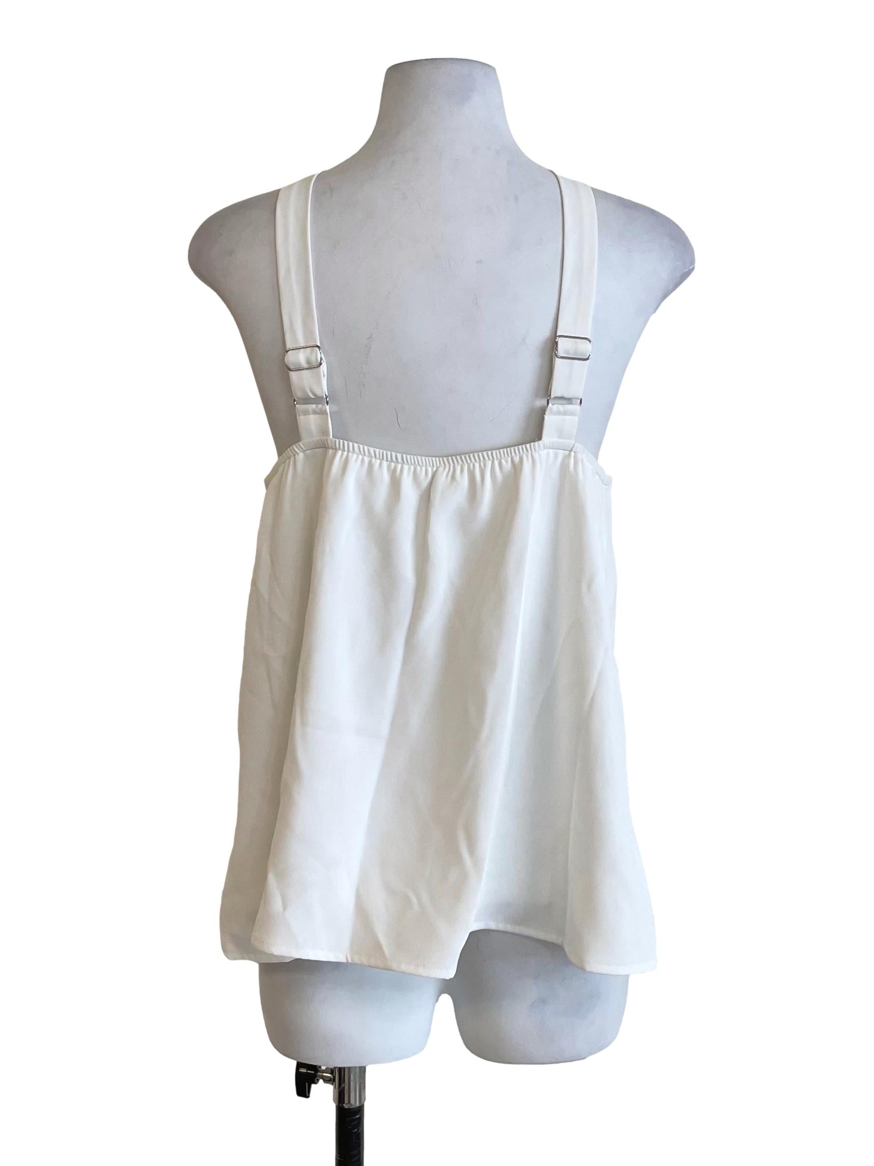White Halter Tie Neck Crop Top