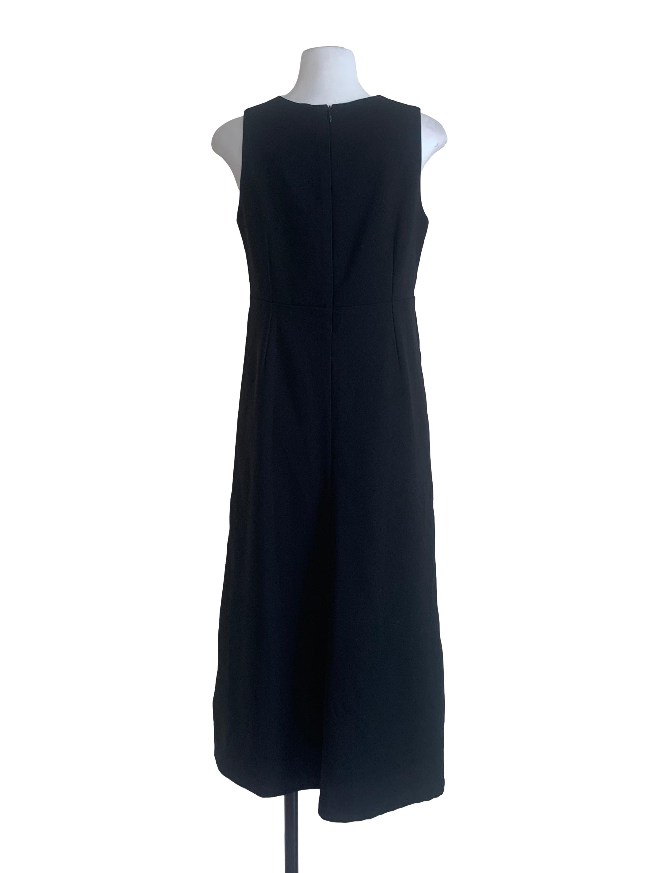 Oil Black Square Neck Dress