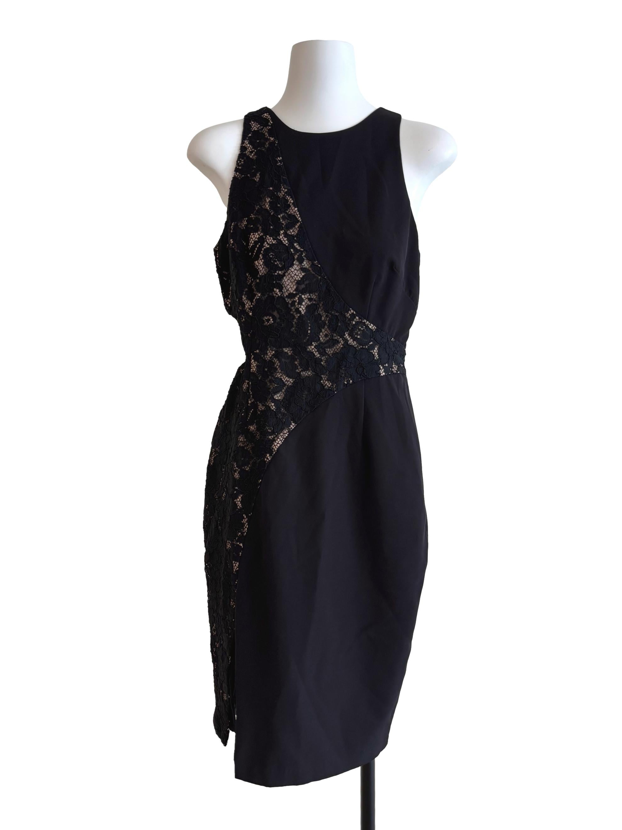 Parisian Black Side Lace Pencil Dress