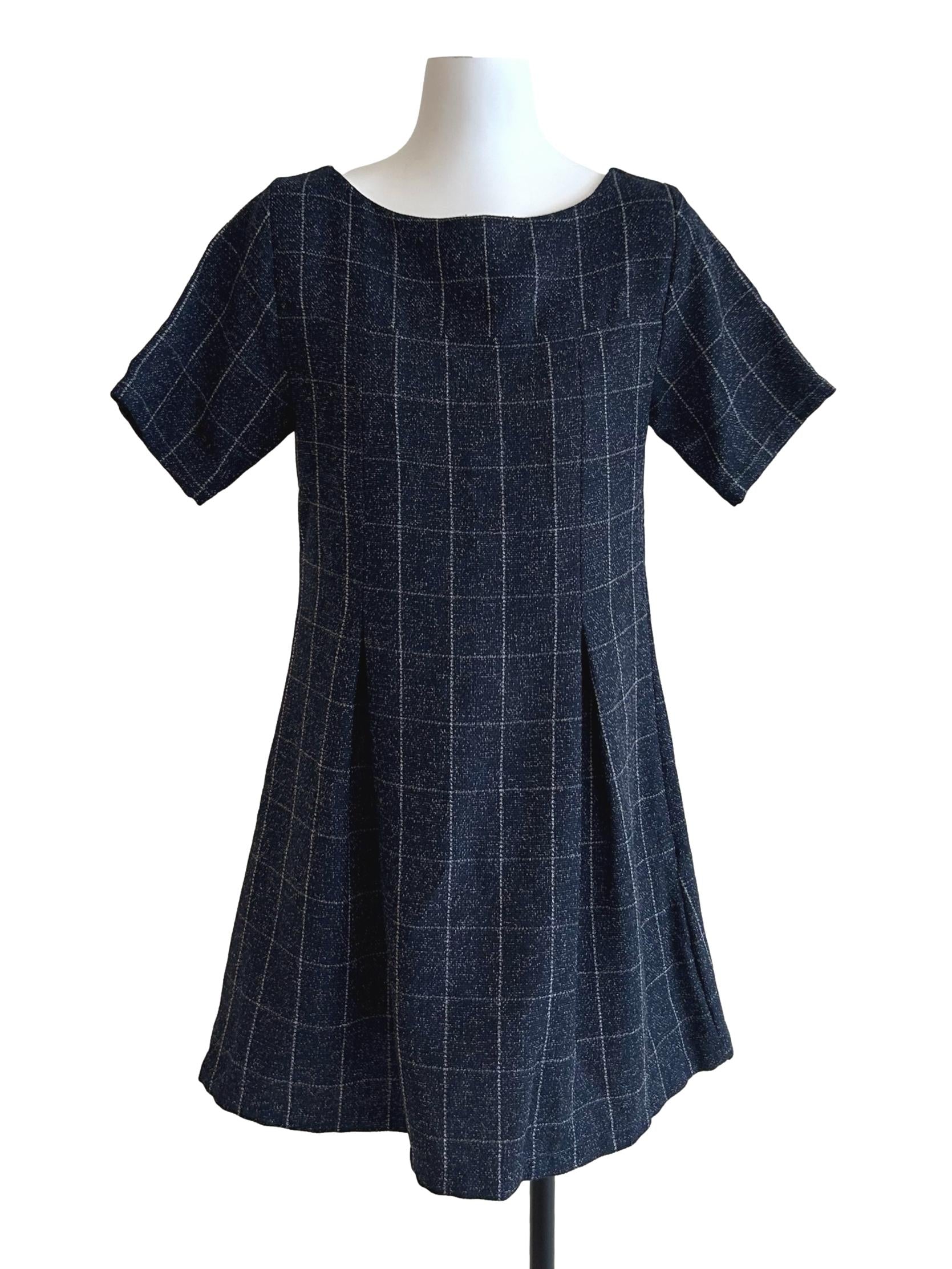 Dark Blue Gingham Dress