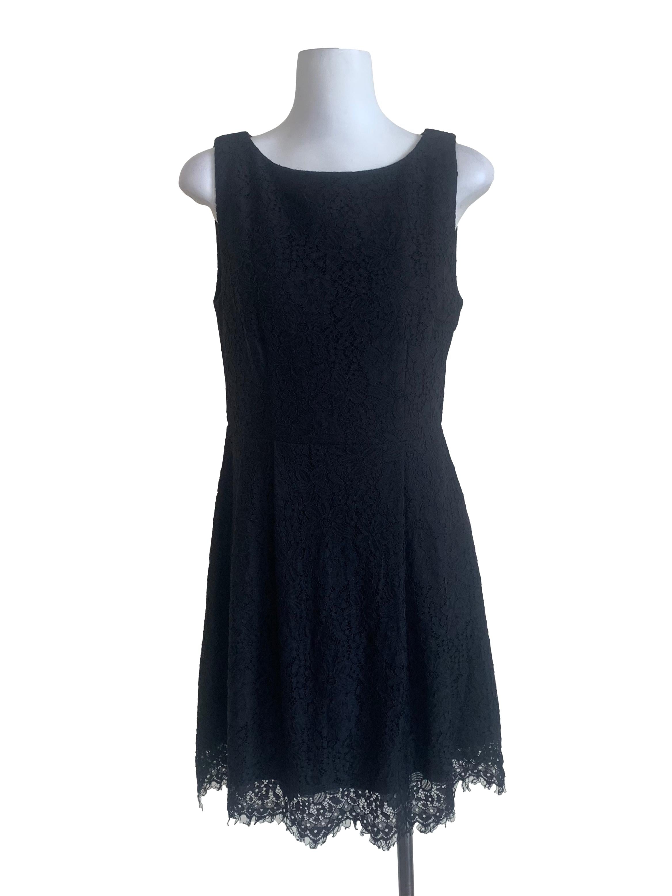 Midnight Black Laced Pattern Dress