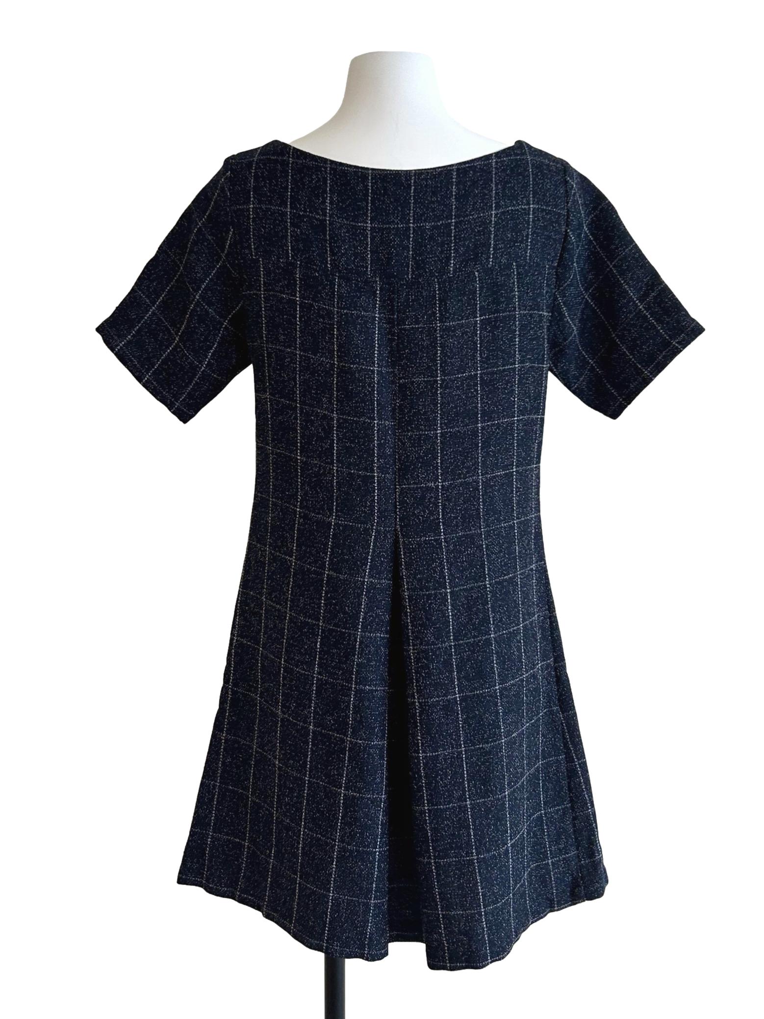 Dark Blue Gingham Dress