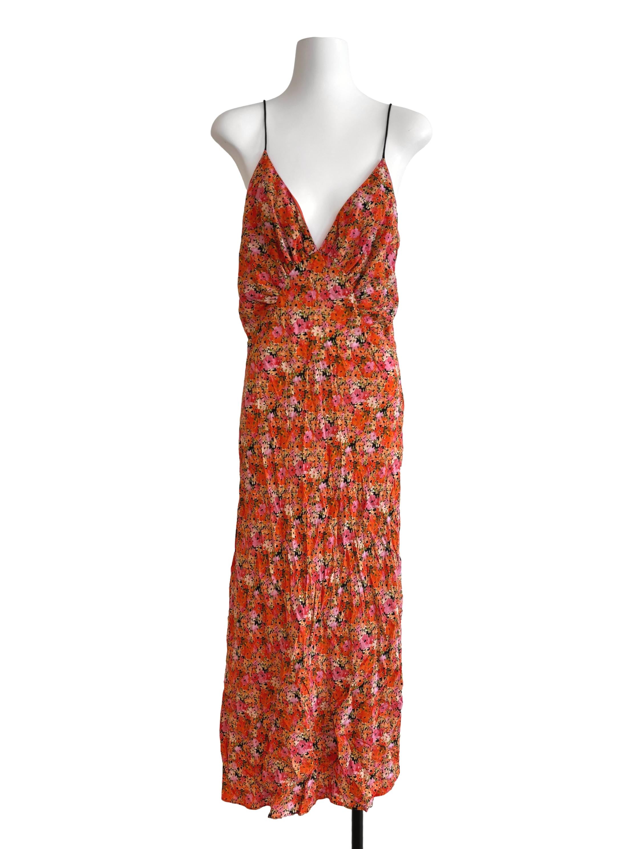Tangelo Orange Floral Sundress