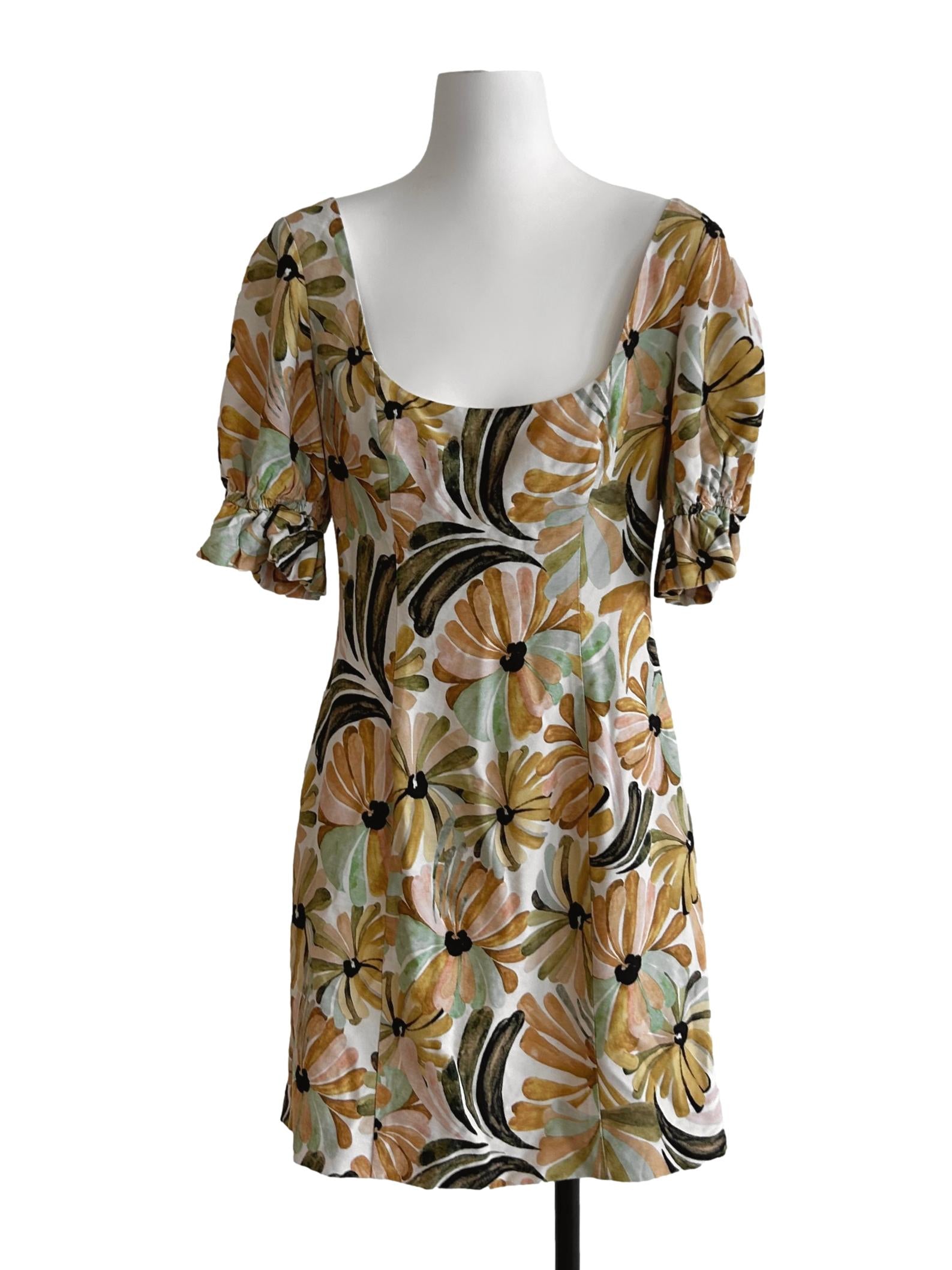 Gold Yellow Floral Dress