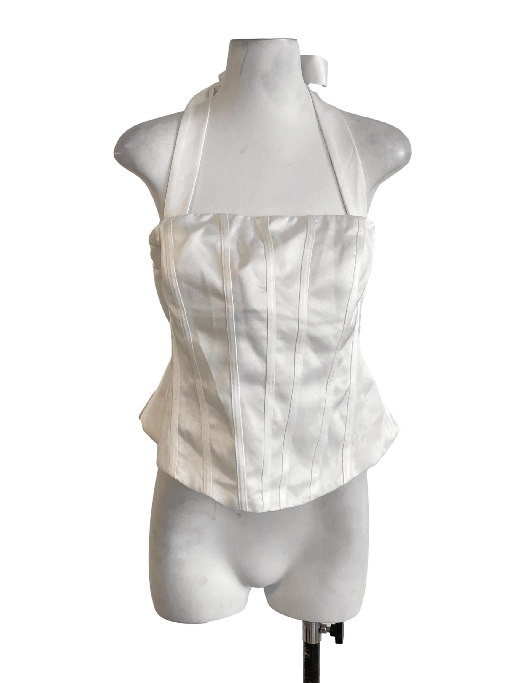 White Halter Neck Tent Top