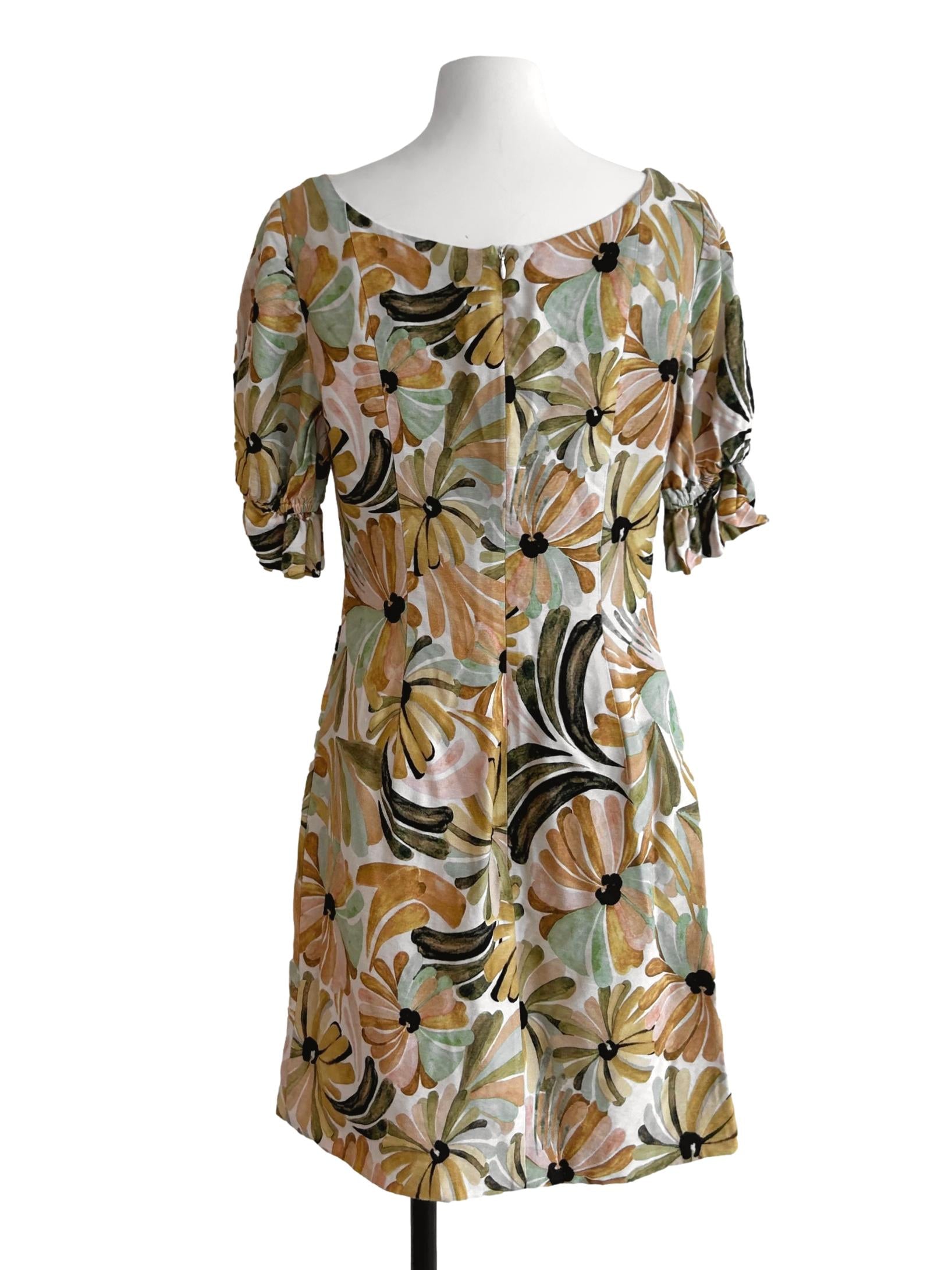 Gold Yellow Floral Dress