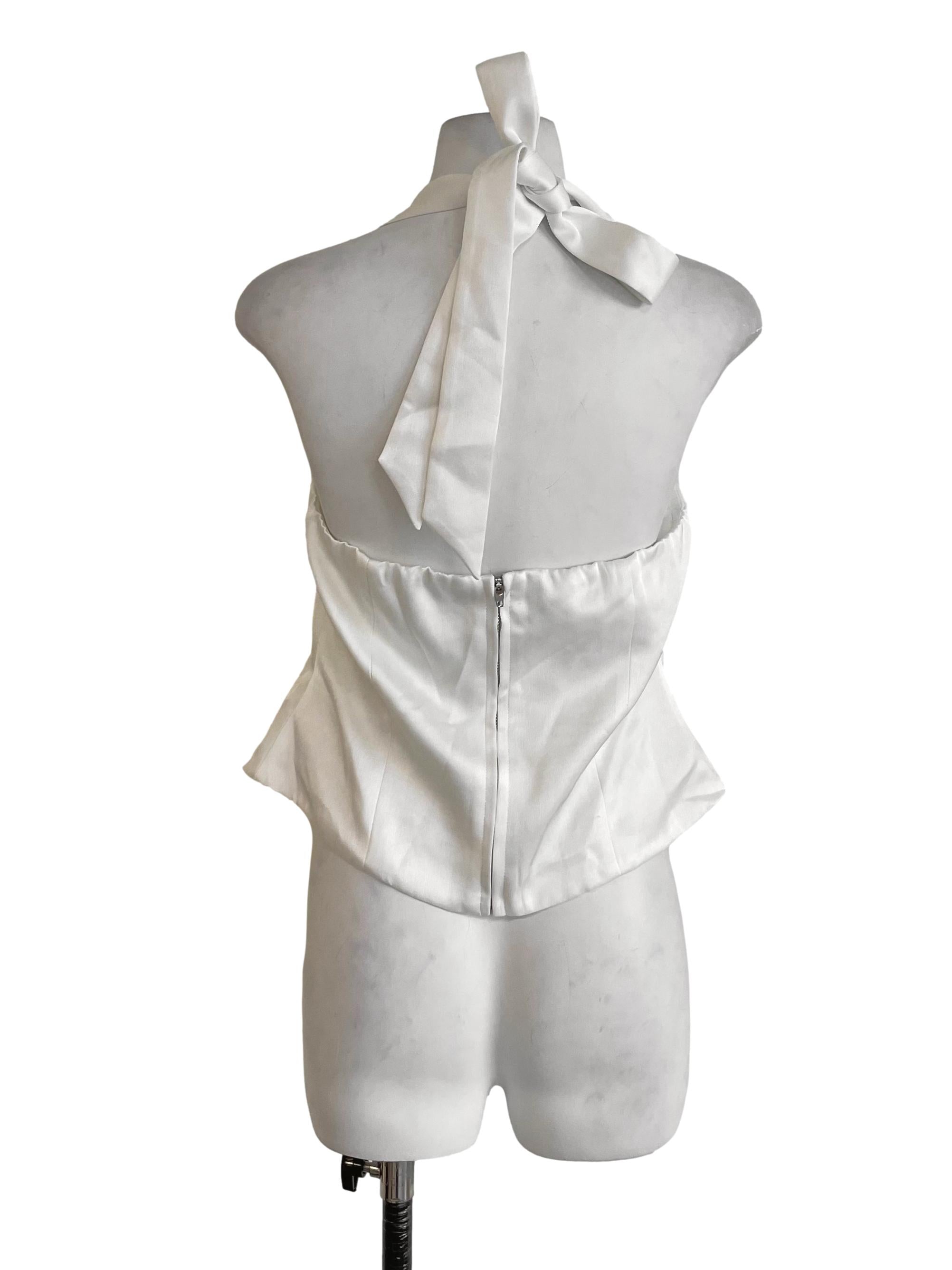 White Halter Neck Tent Top