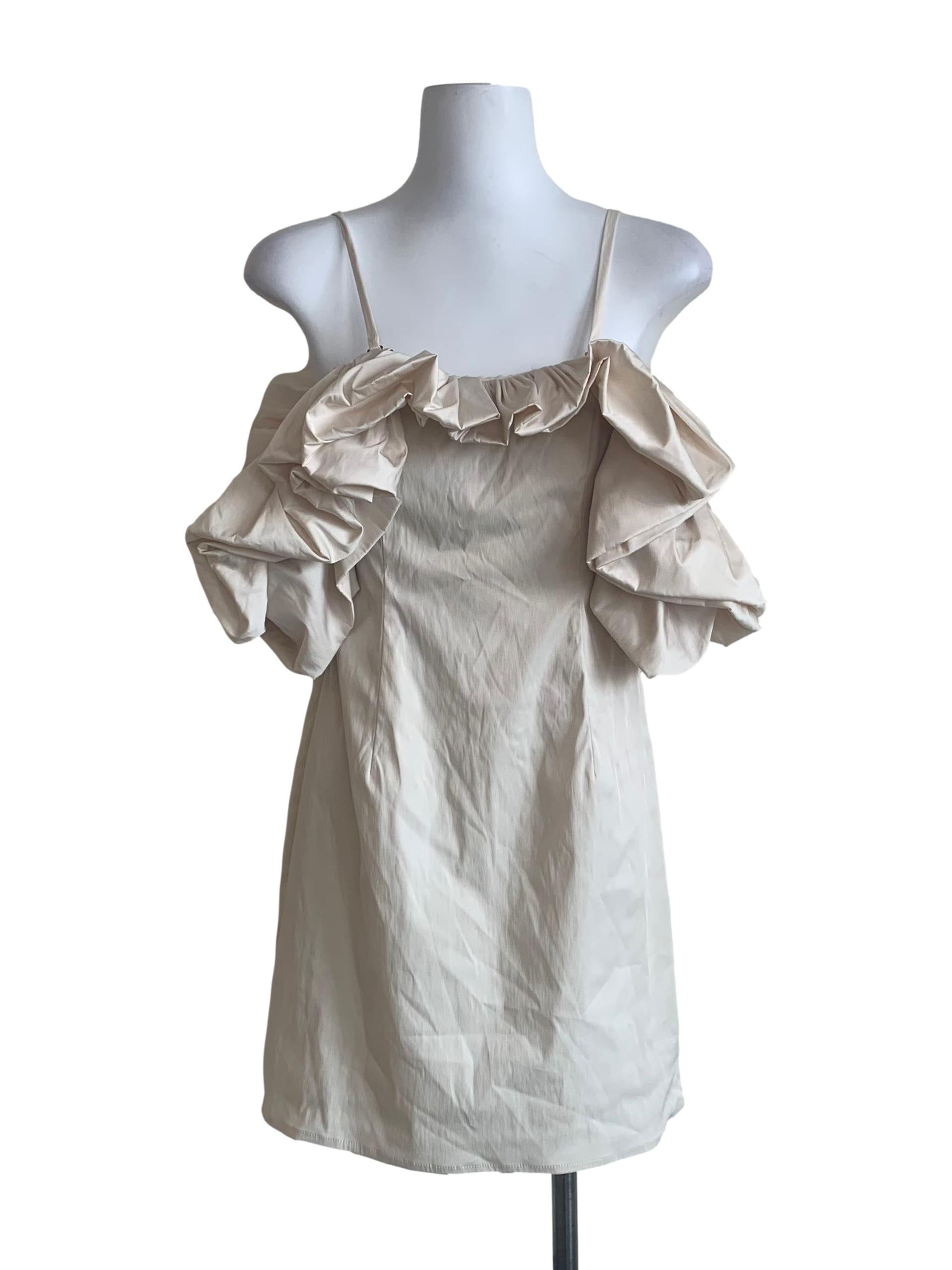 Eggnog Beige Spaghetti Strap Dress