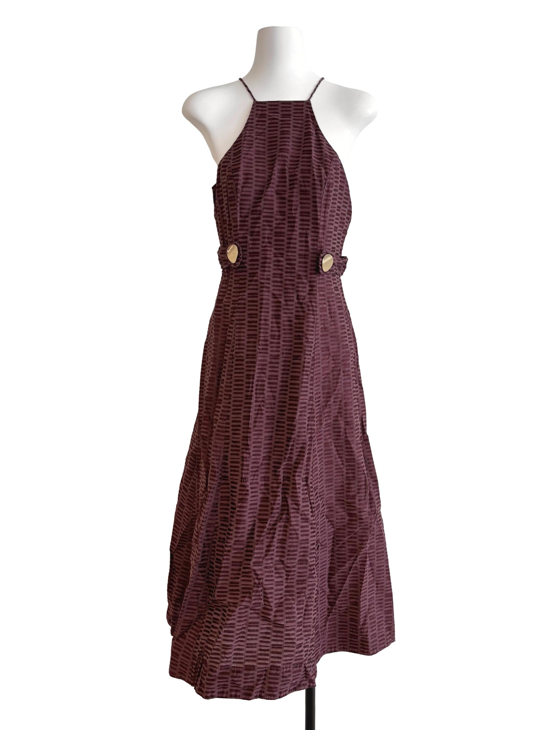 Aubrey Brown Textured A-Line Dress