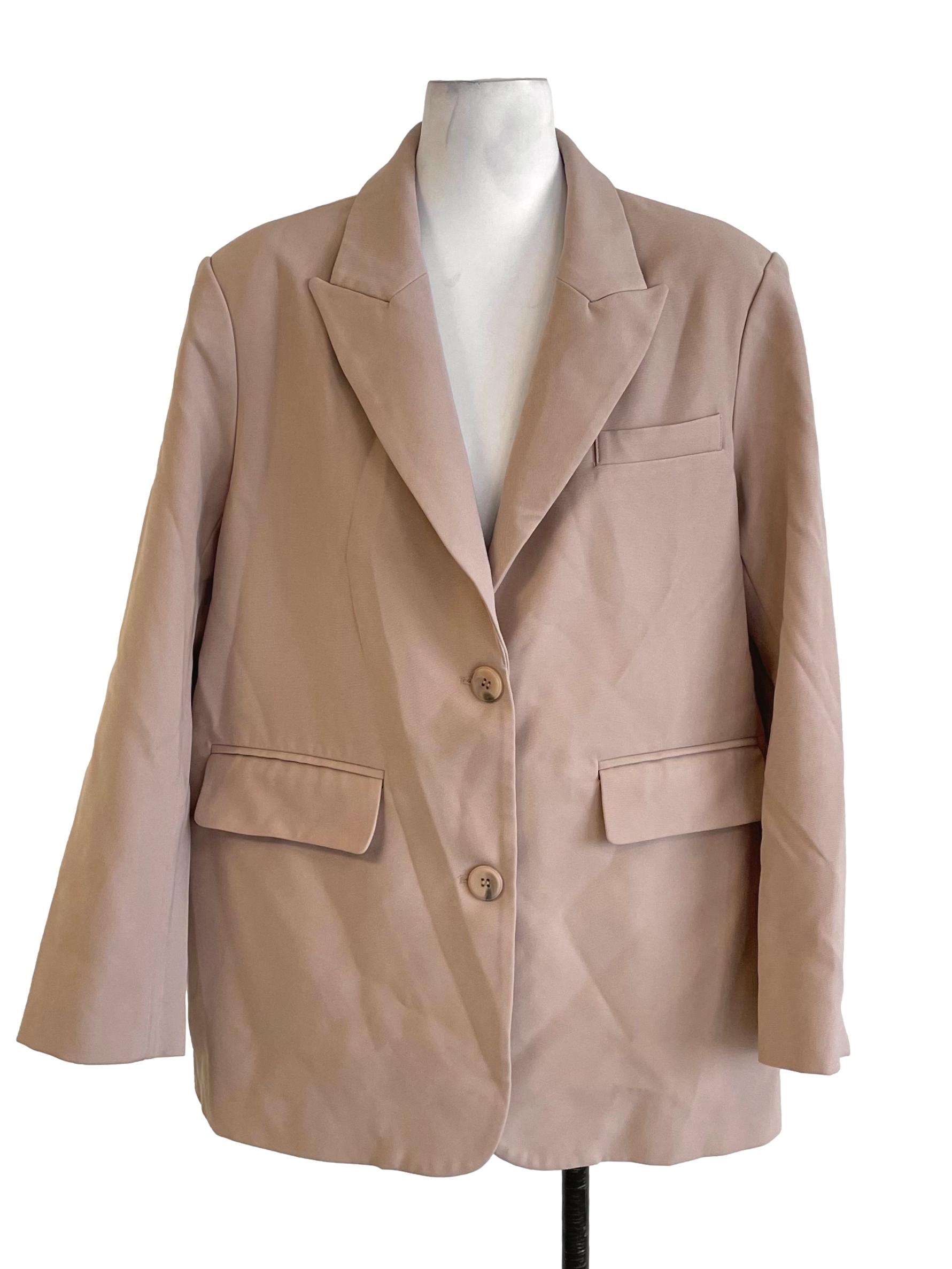 Latte Beige Single Breasted Oversized Suit