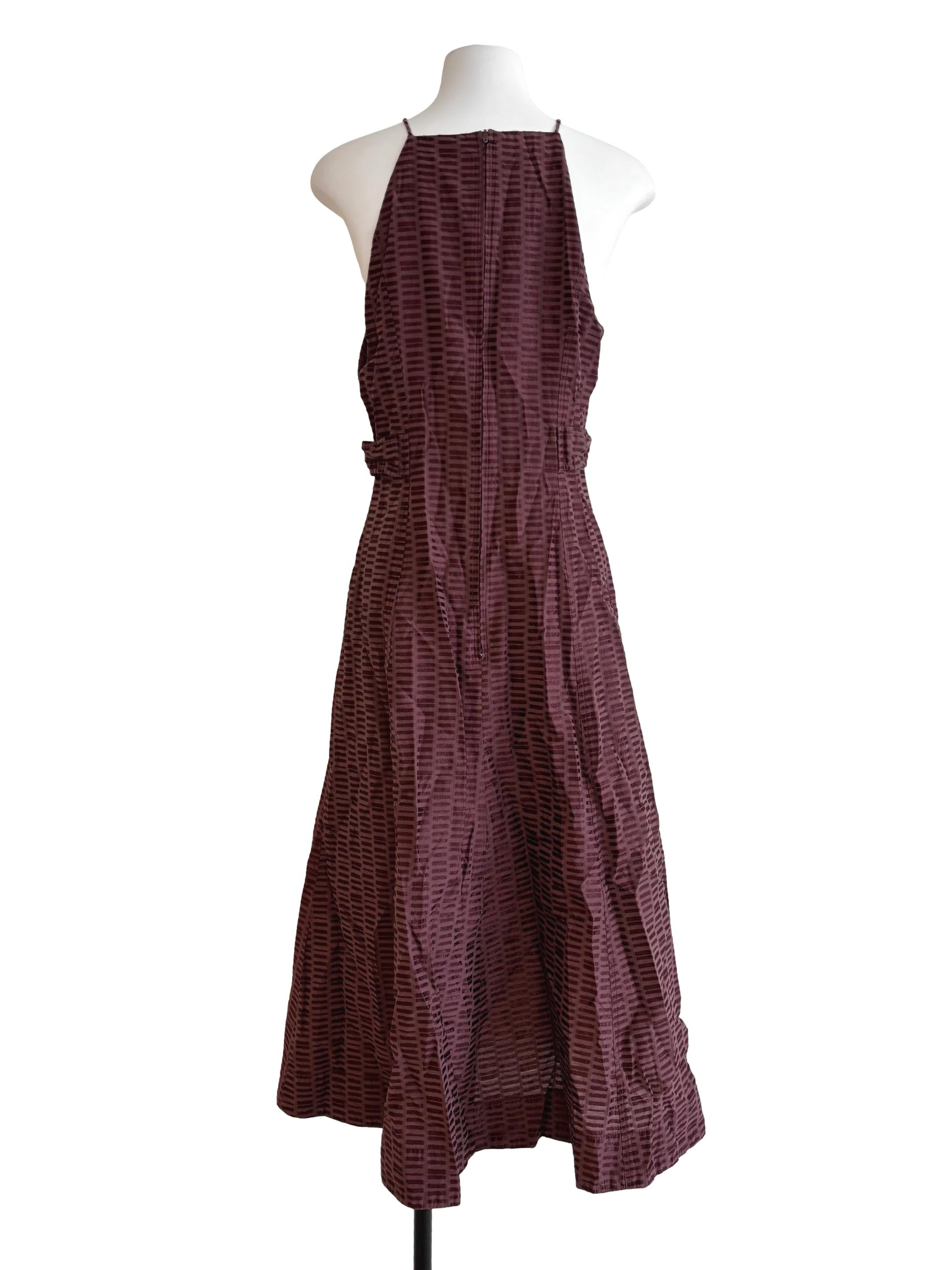 Aubrey Brown Textured A-Line Dress