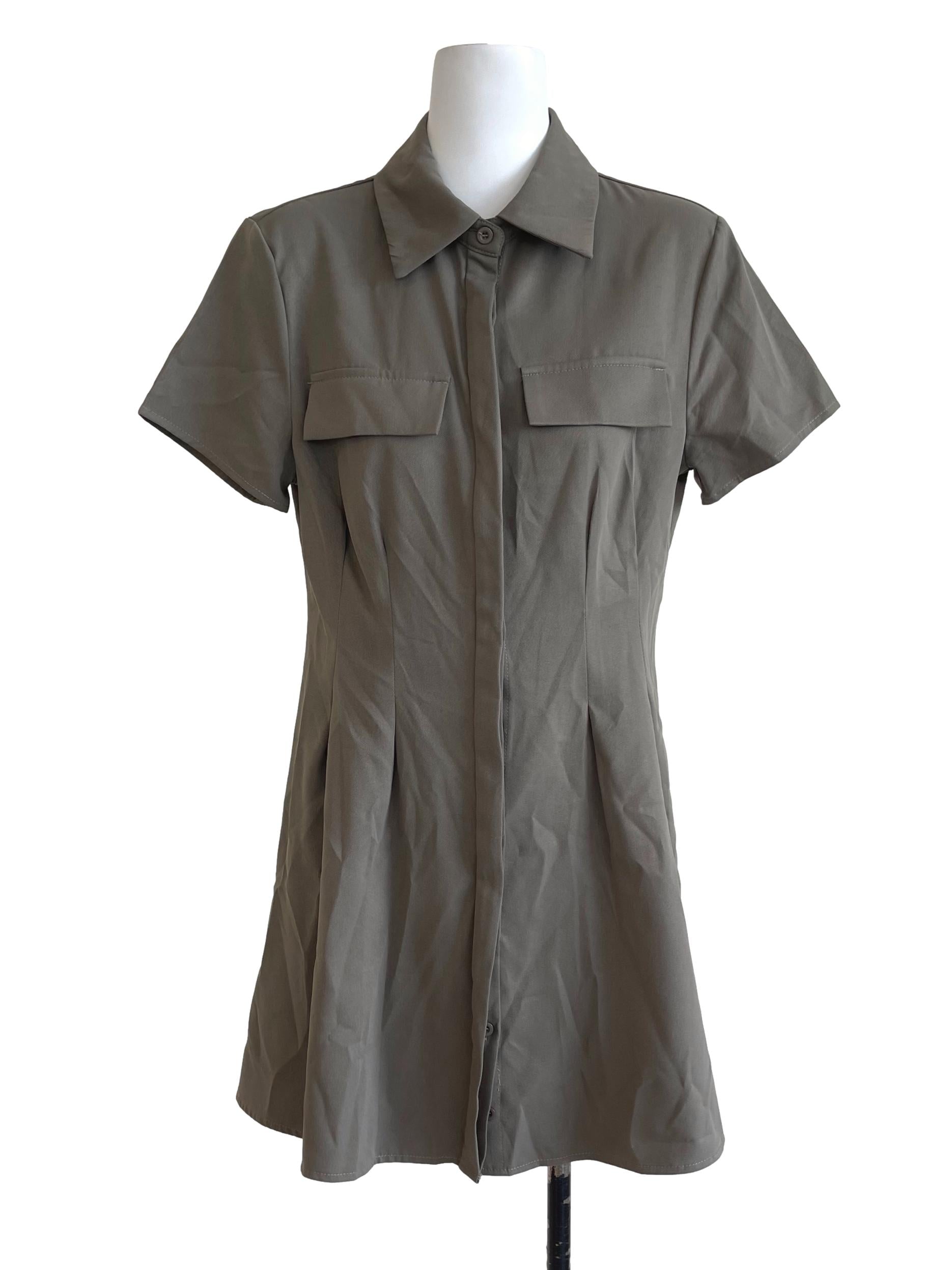 Taupe Grey Mini Dress