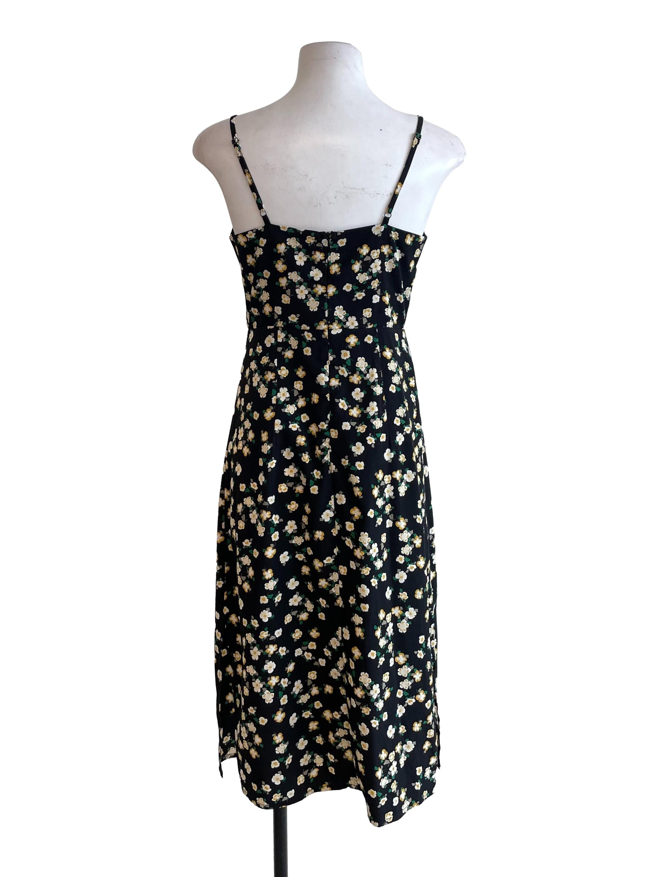 Black Floral Slip Dress