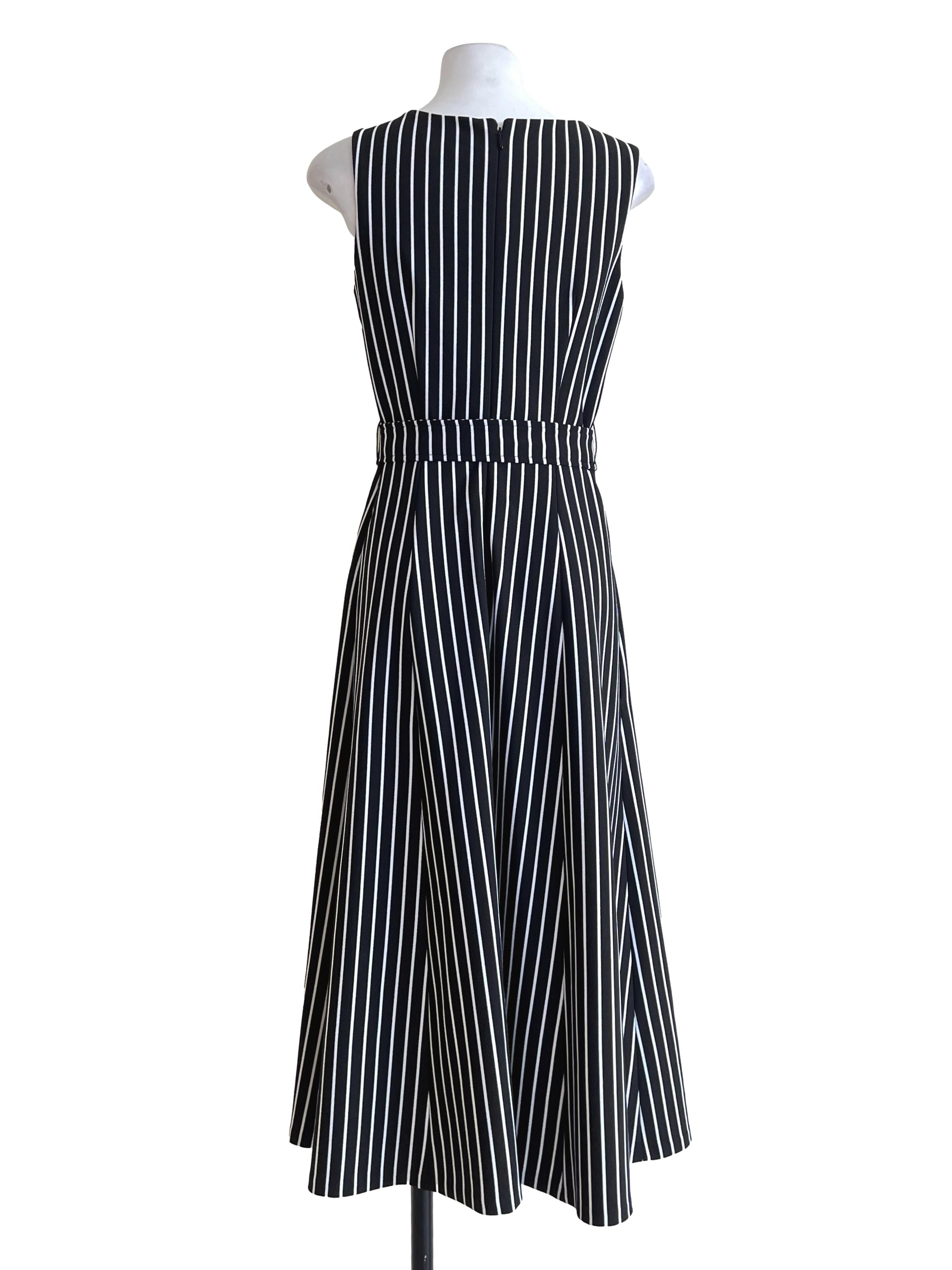 Jade Black Stripe V-Neck Maxi Dress