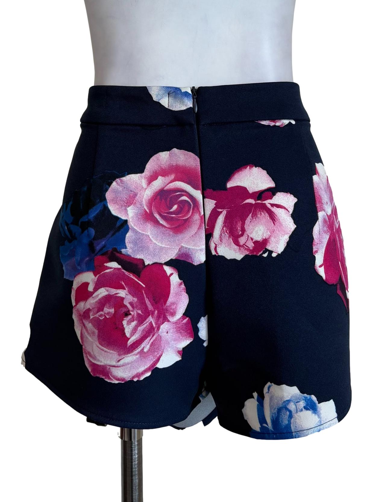 Dark Blue Floral Skorts