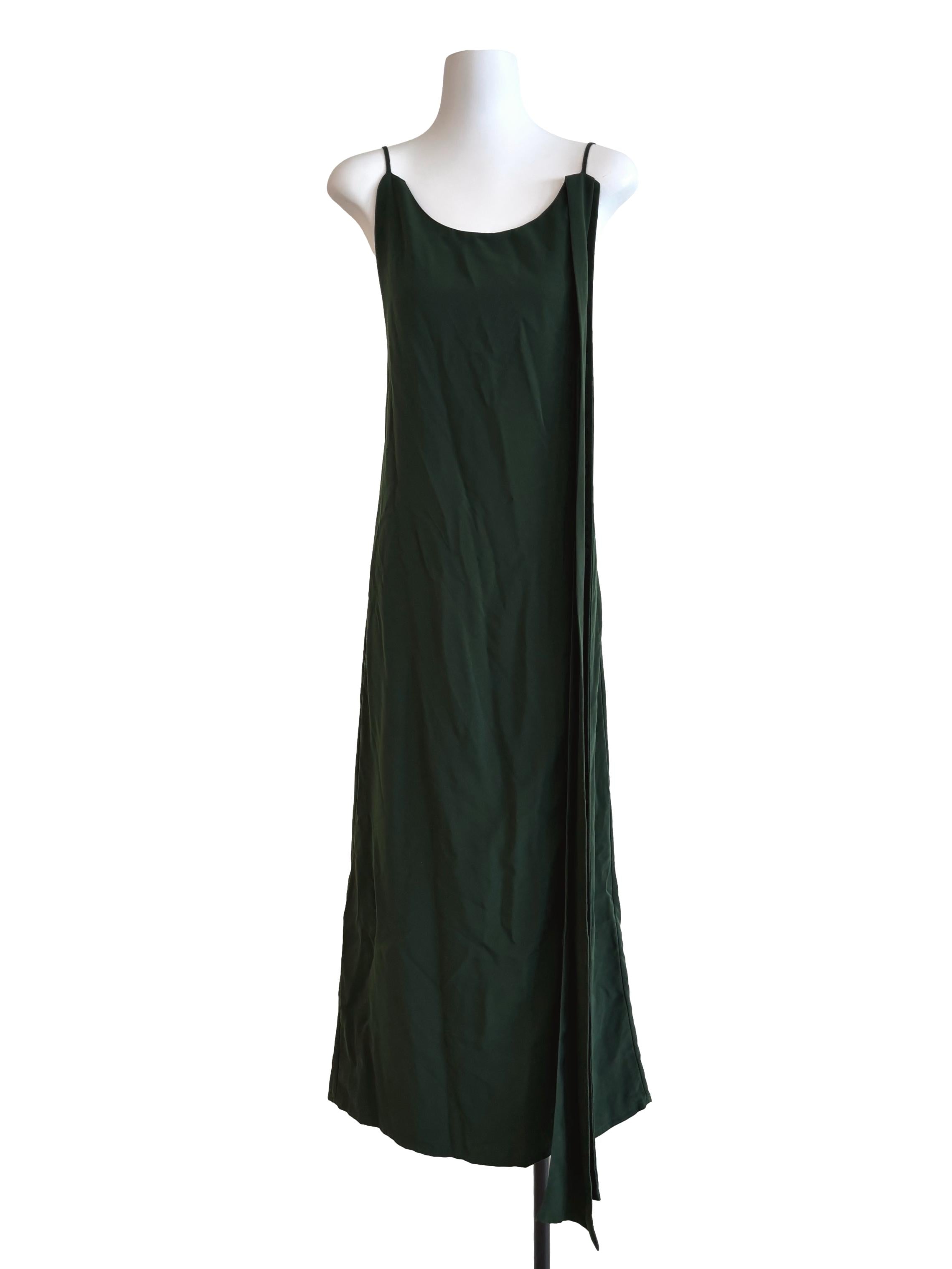 Royal Green Maxi Drape Slip Dress