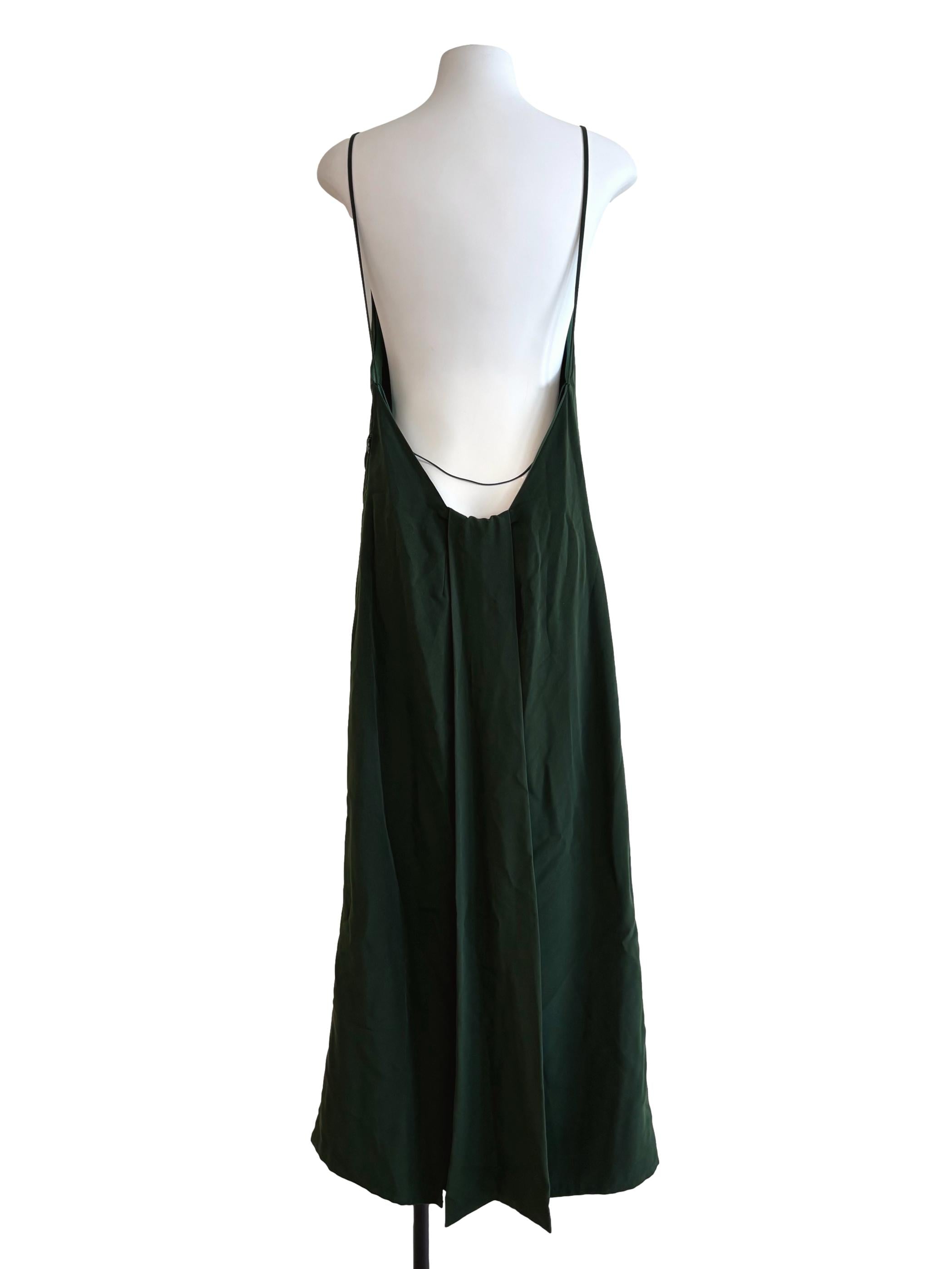 Royal Green Maxi Drape Slip Dress