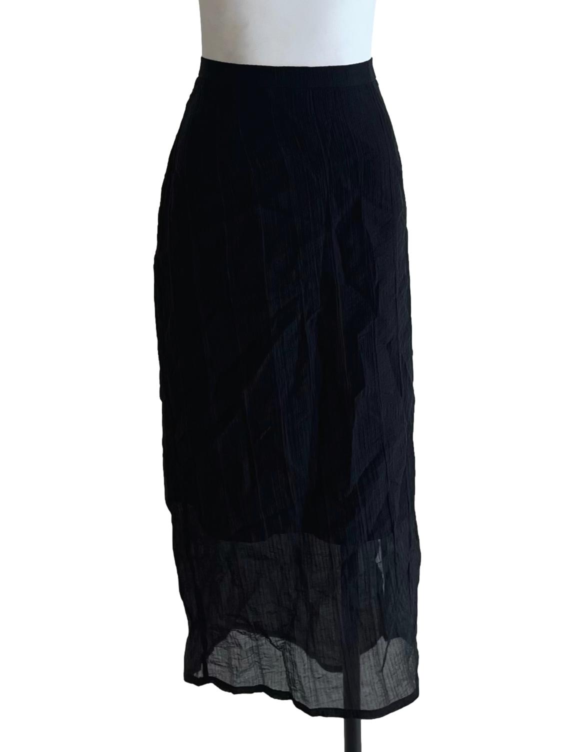 Black High Waisted Ruffle Skirt