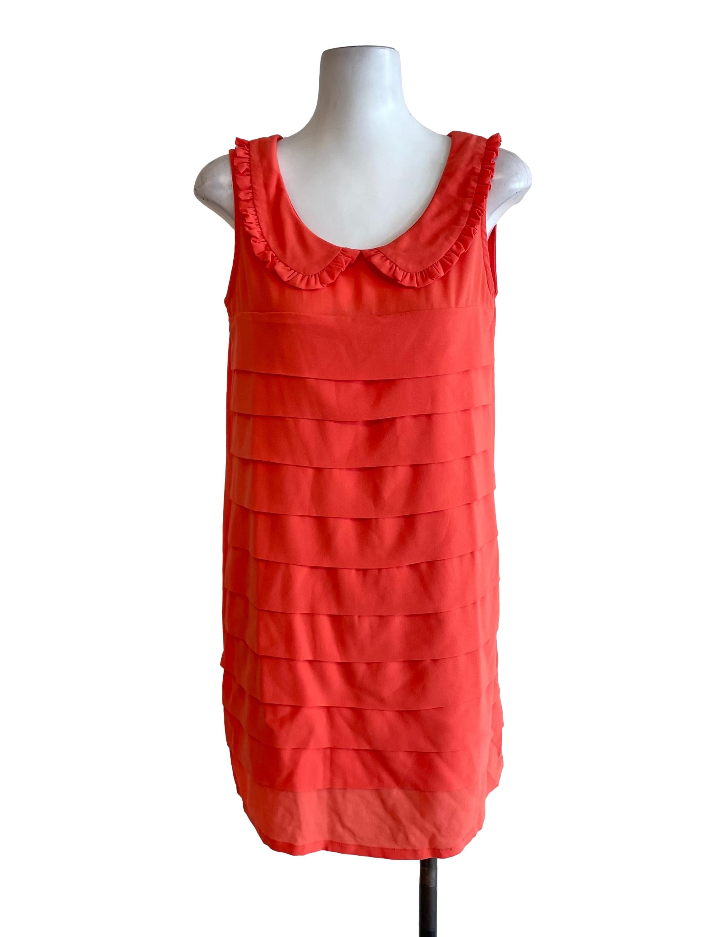 Bright Orange Doll Collar Dress