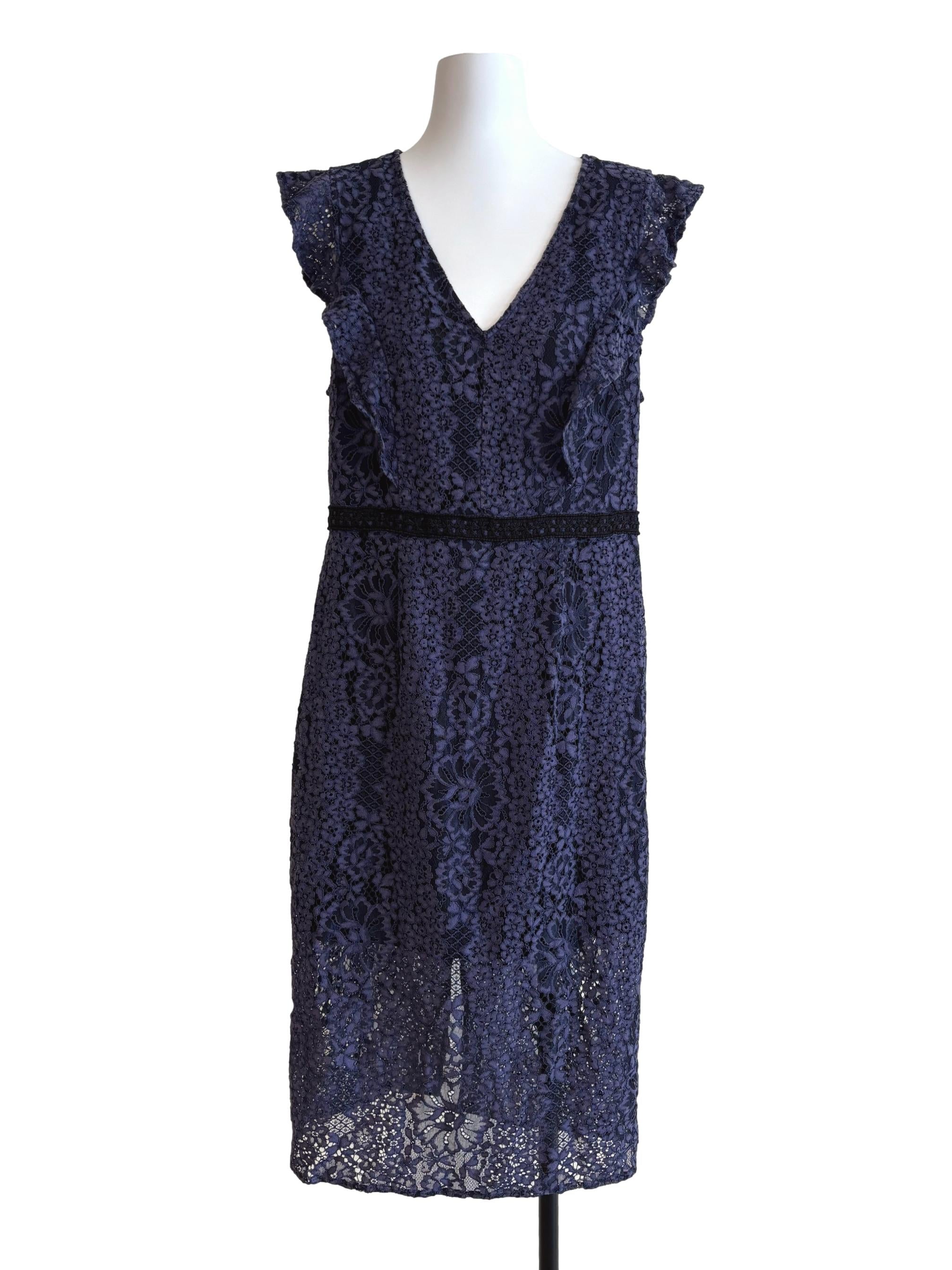 Spruce Blue Sleeveless Lace Dress