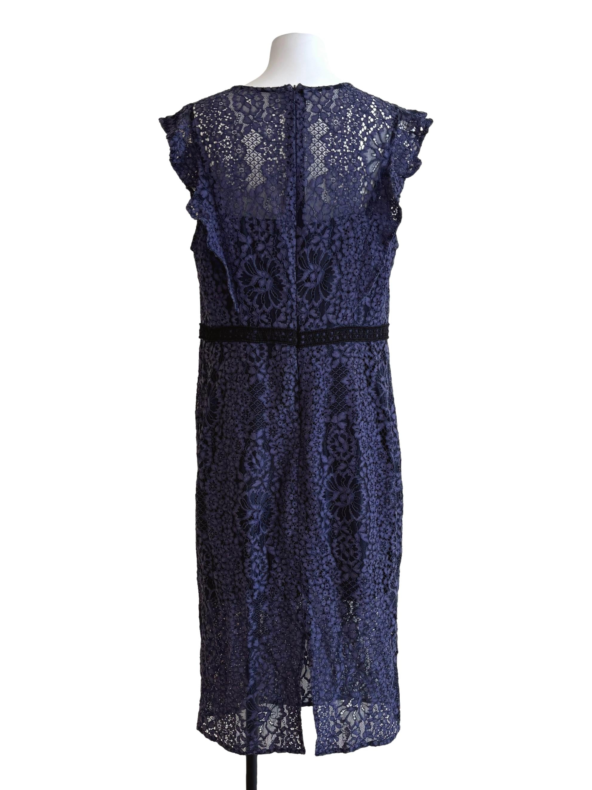 Spruce Blue Sleeveless Lace Dress