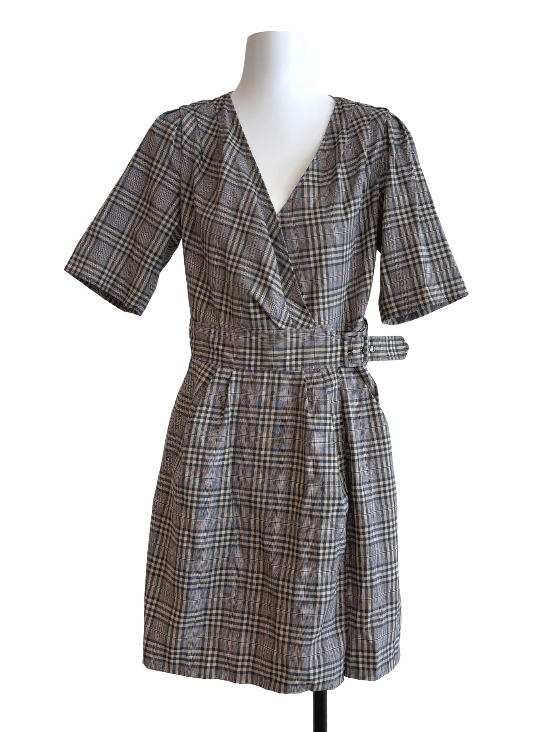 Chrome Grey Plaid Dress