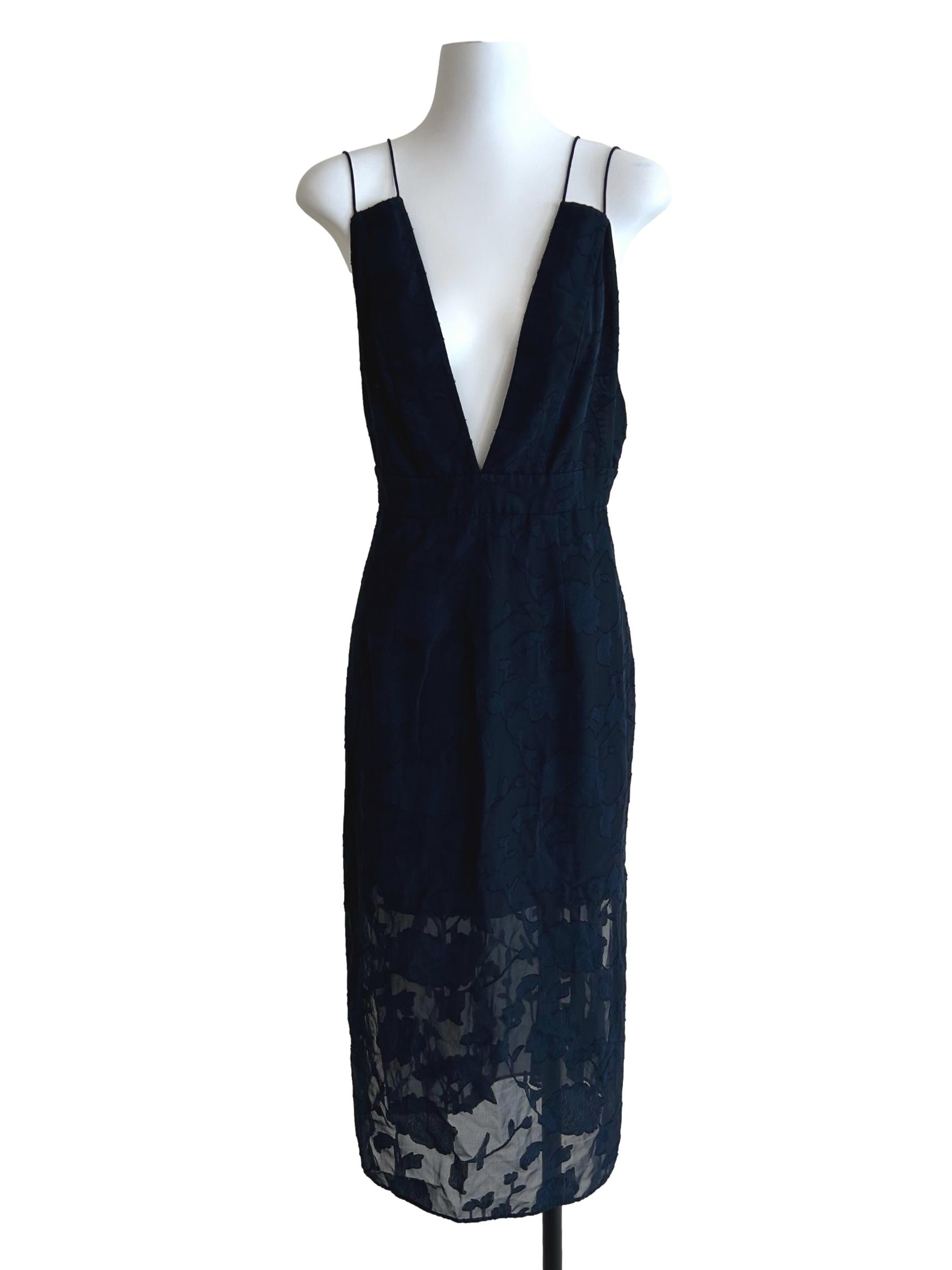 Navy Blue Backless Dress