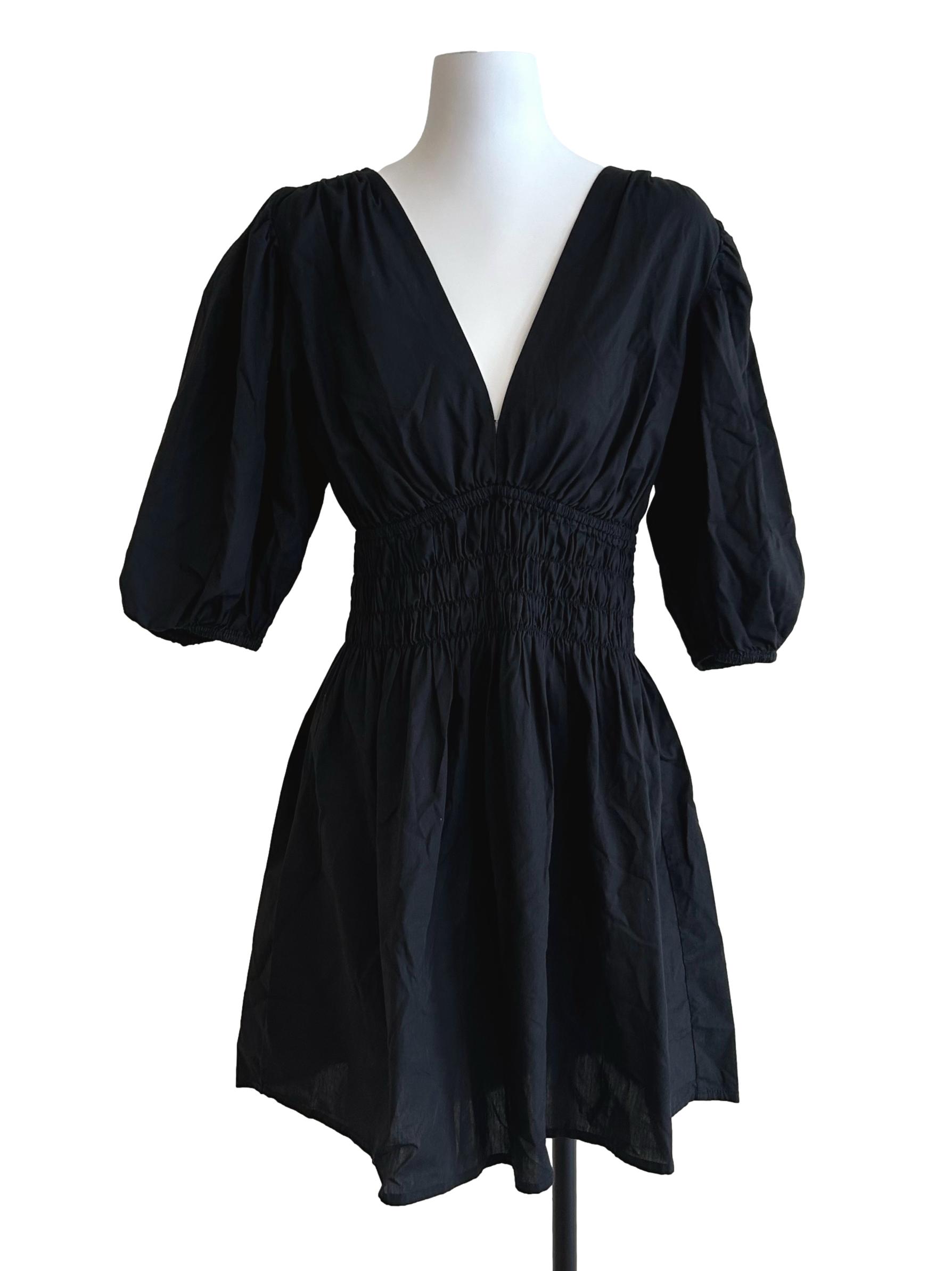 Off Black Ruched Dress
