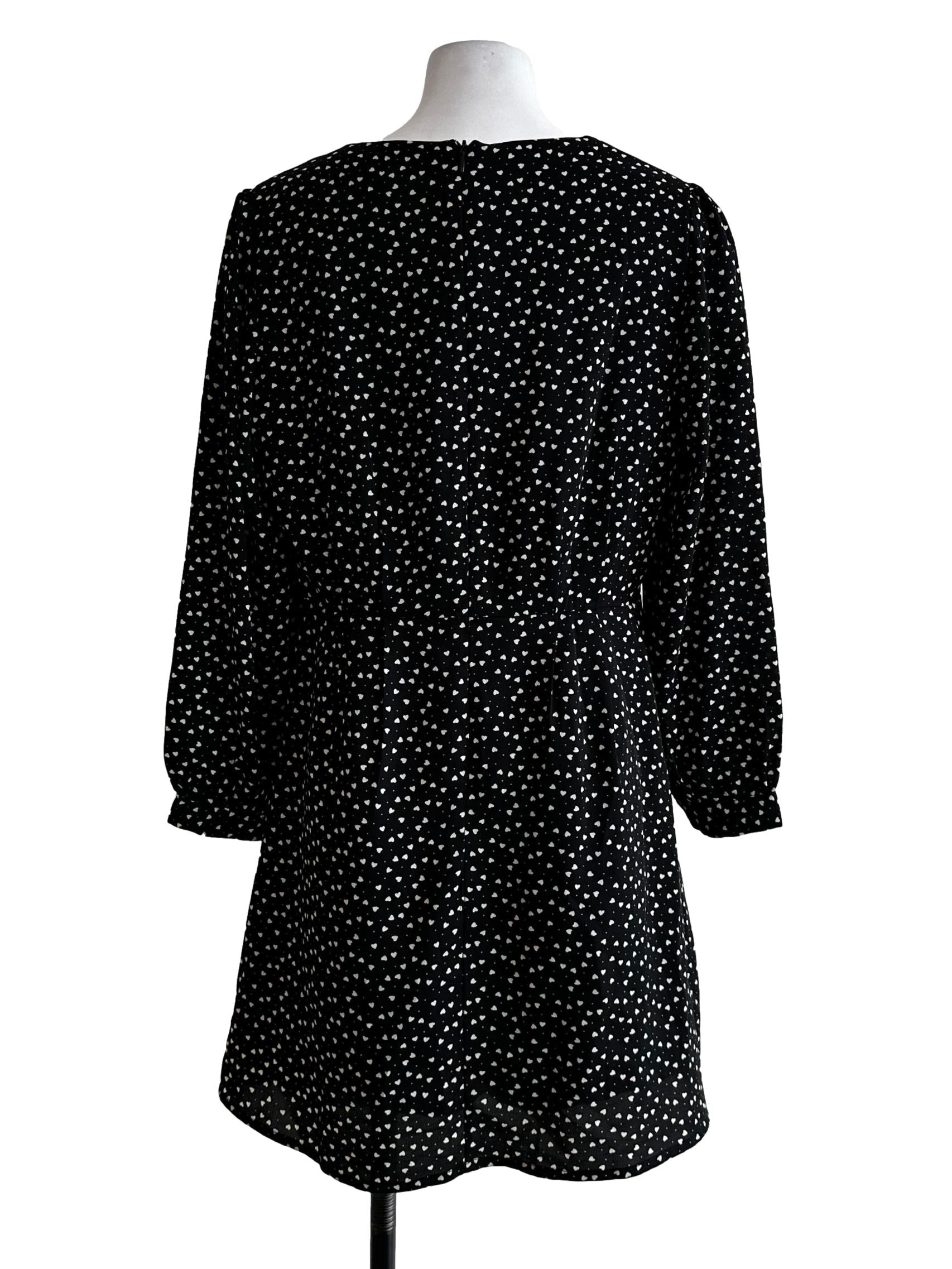 Black Love Printed Pattern Mini Dress