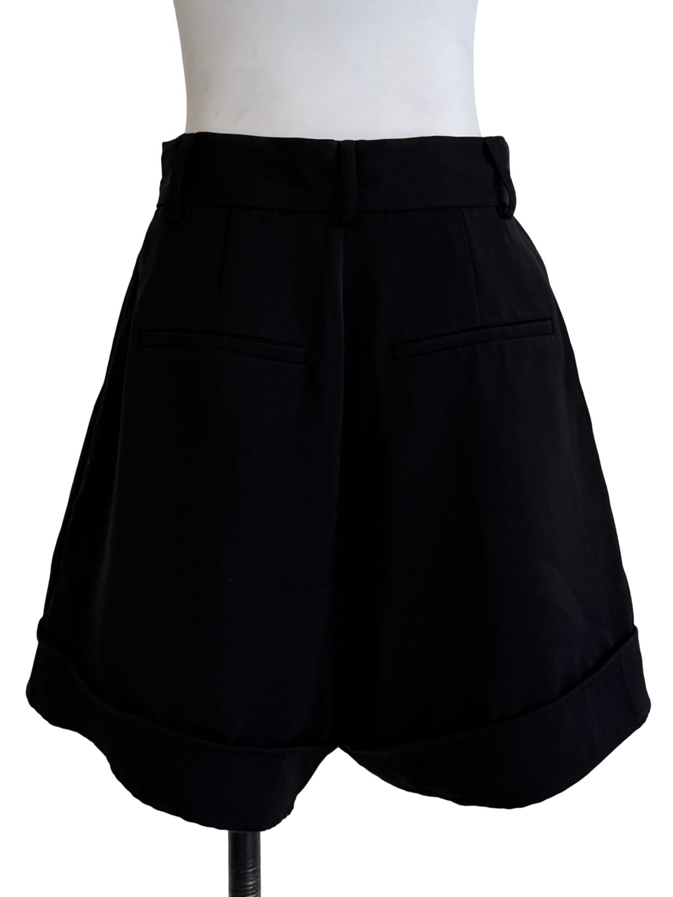 Black Pleated Shorts