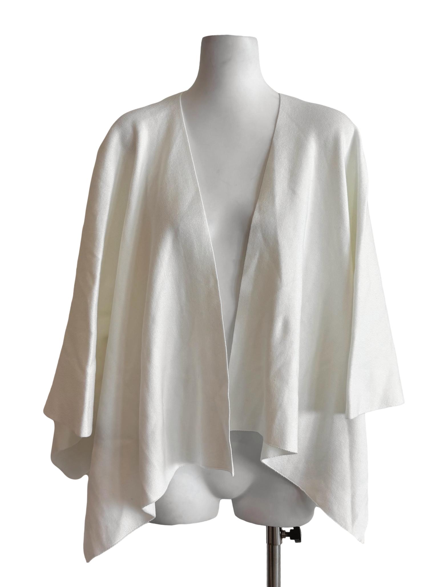 Powder White Batwing Knit Cardigan