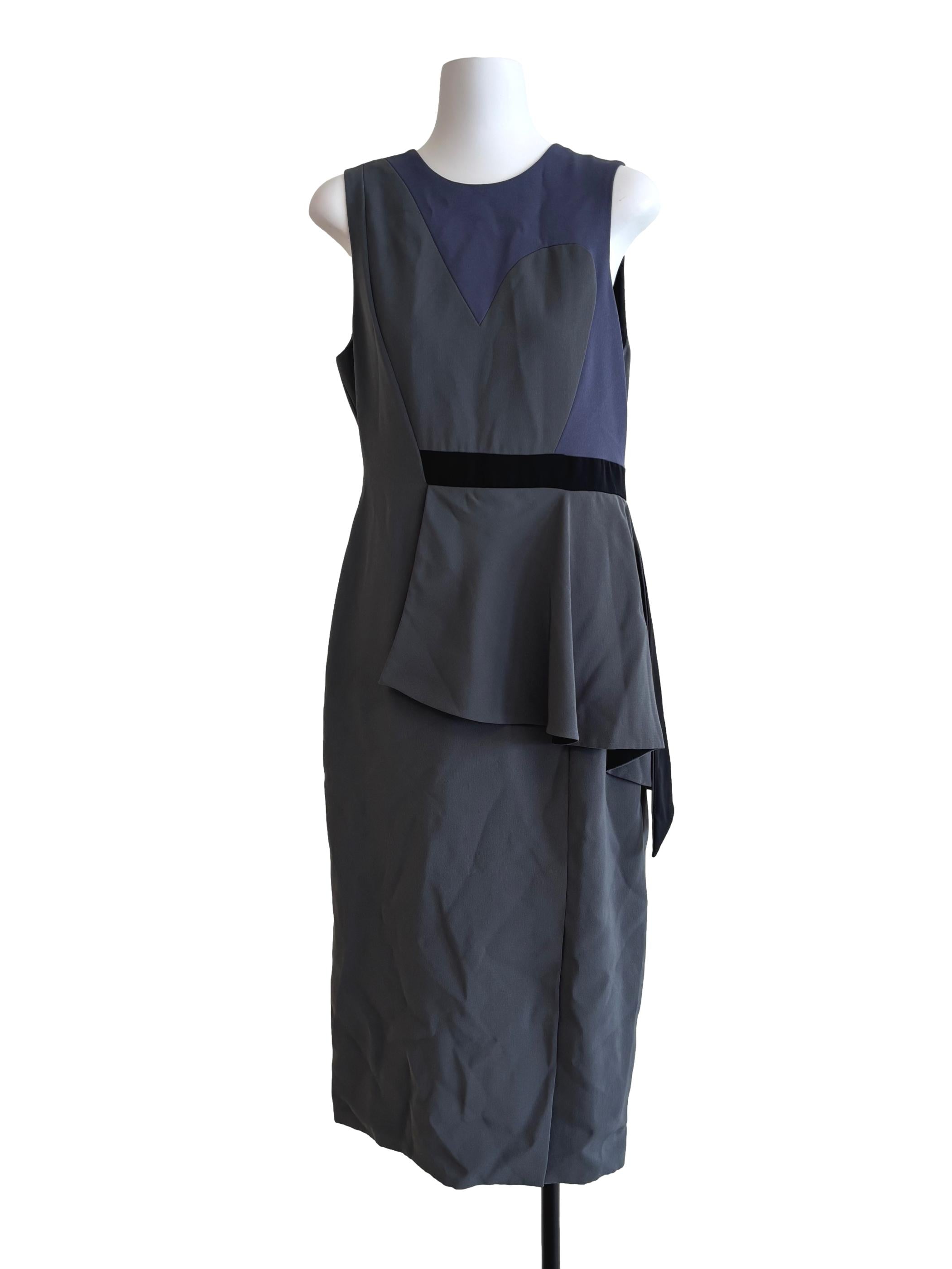 Shadow Grey Pencil Peplum Dress