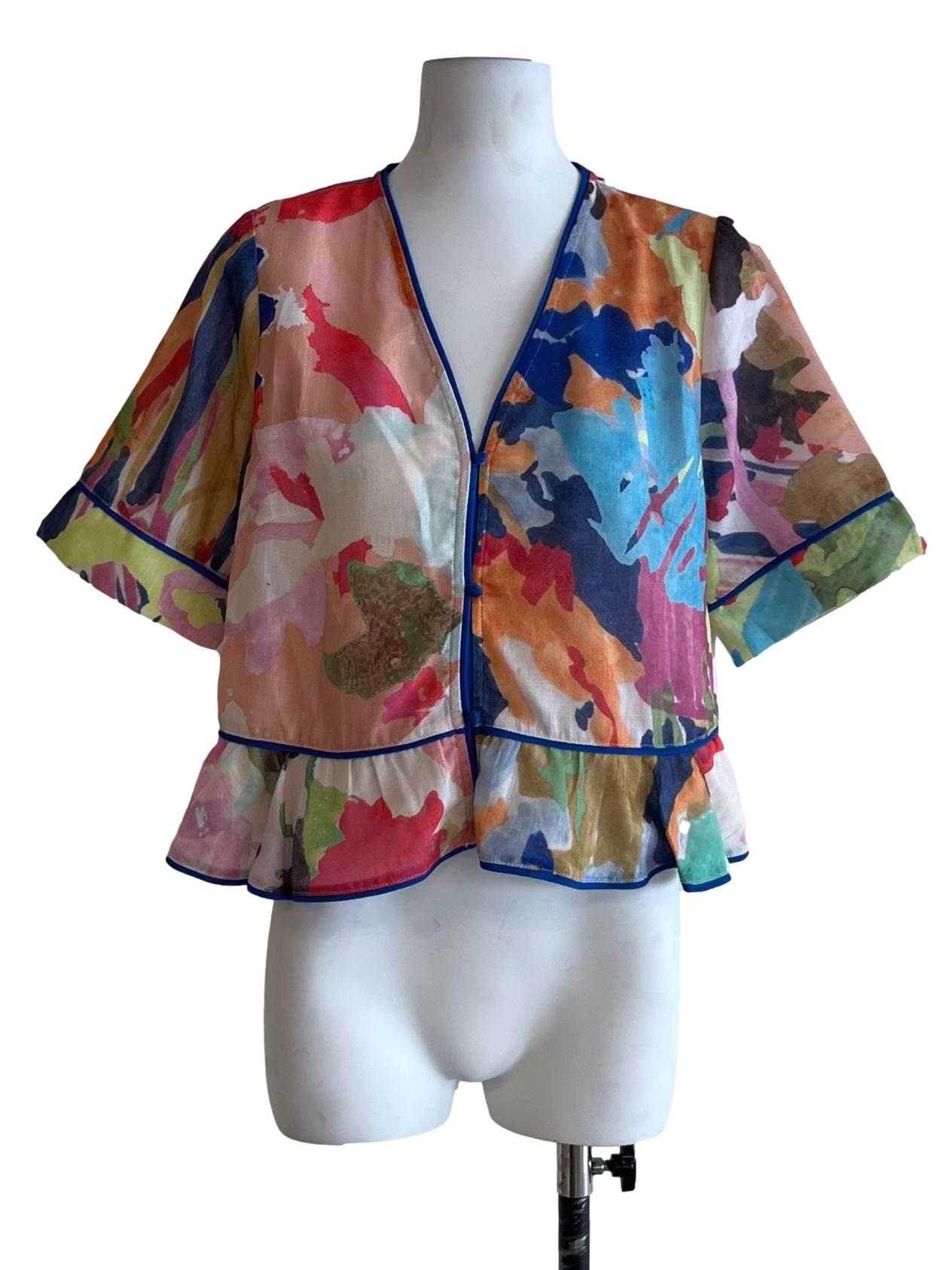Blue Abstract Blouse