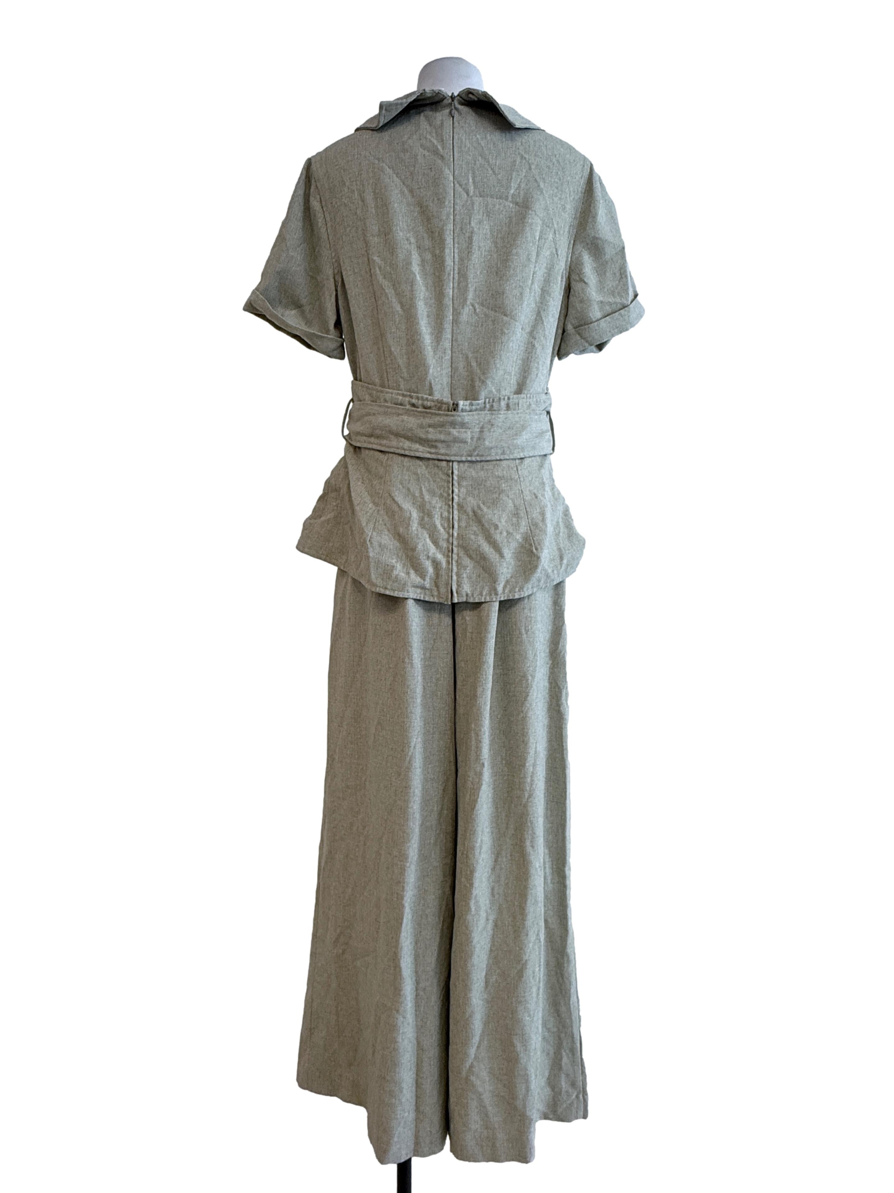 Olive Green Collar Jumpsuit