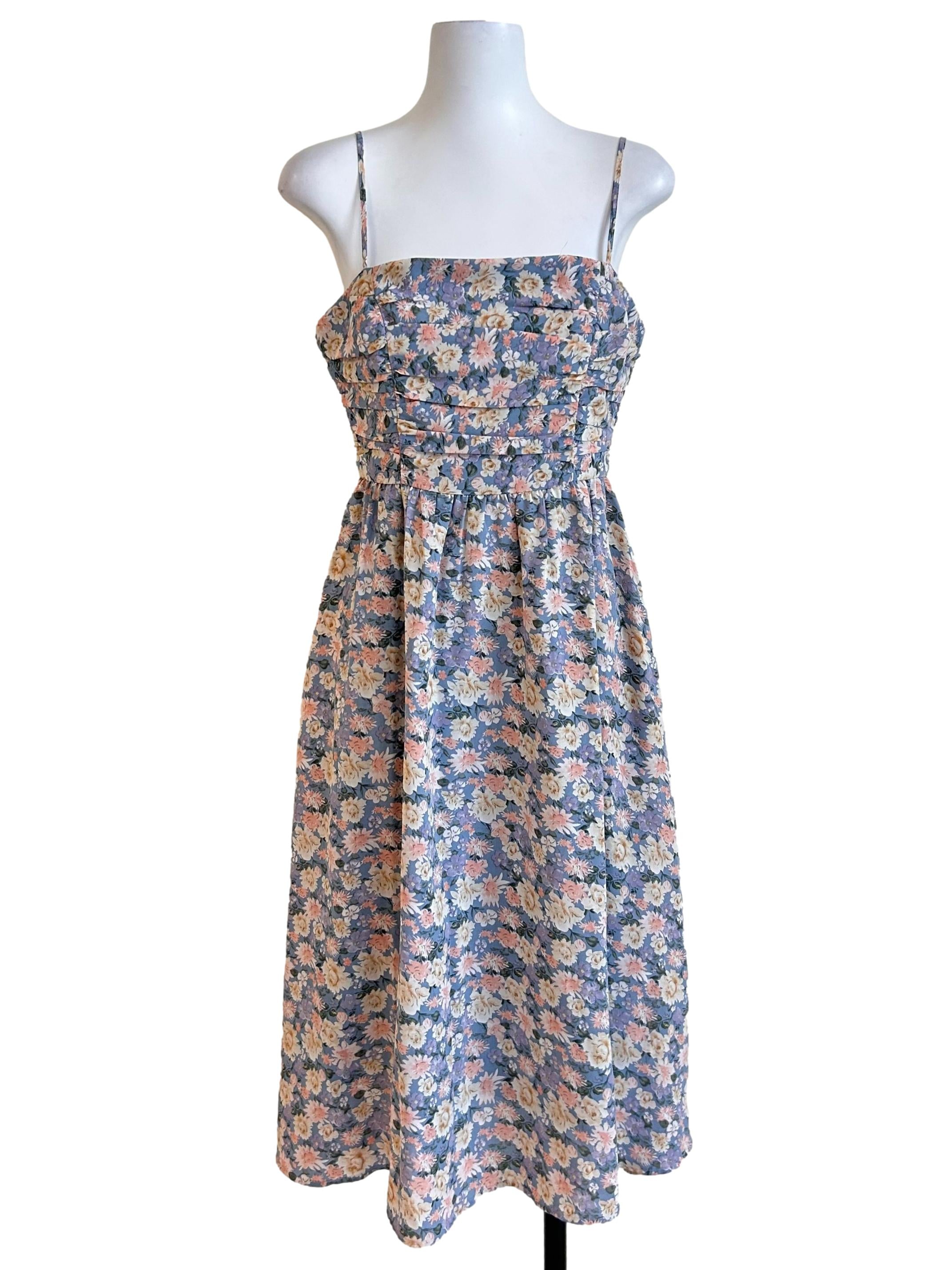 Soft Blue Floral Mini Dress