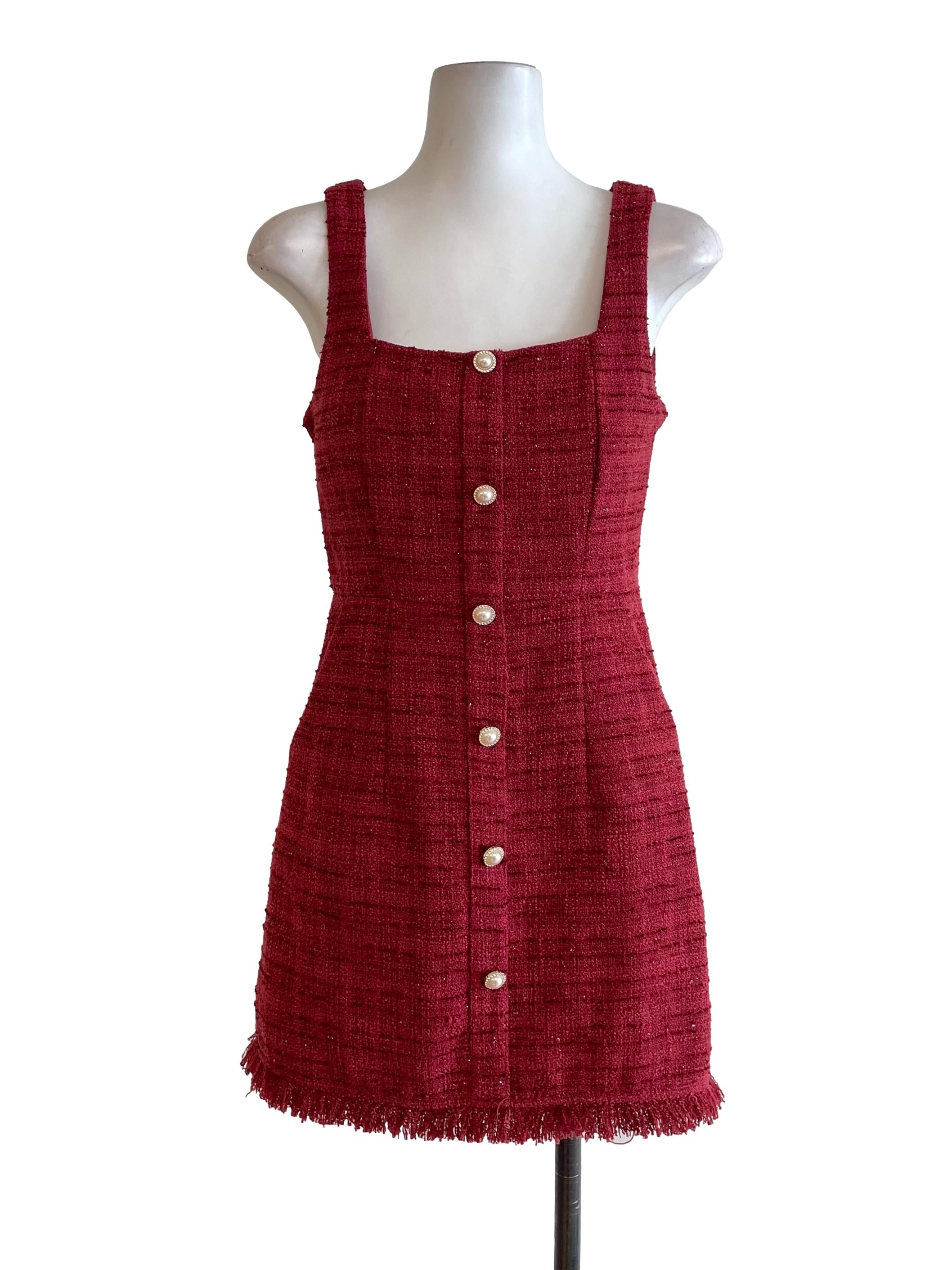 Ruby Pearl Shiny Tweed Dress
