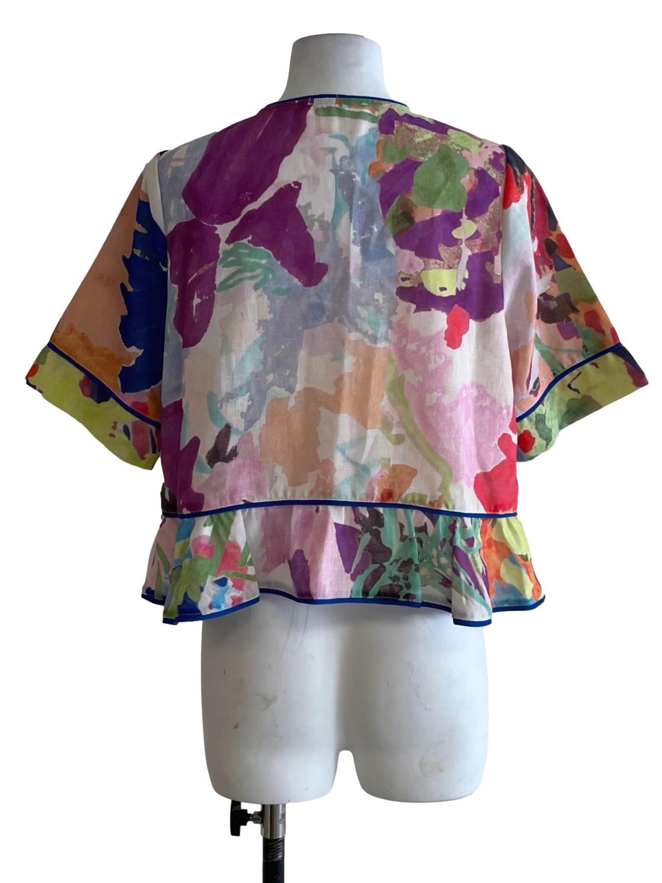 Blue Abstract Blouse