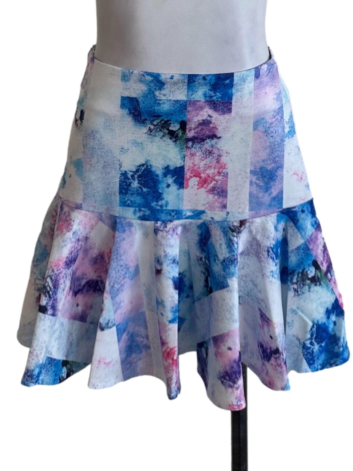Blue Violet Pattern Flip Skirt