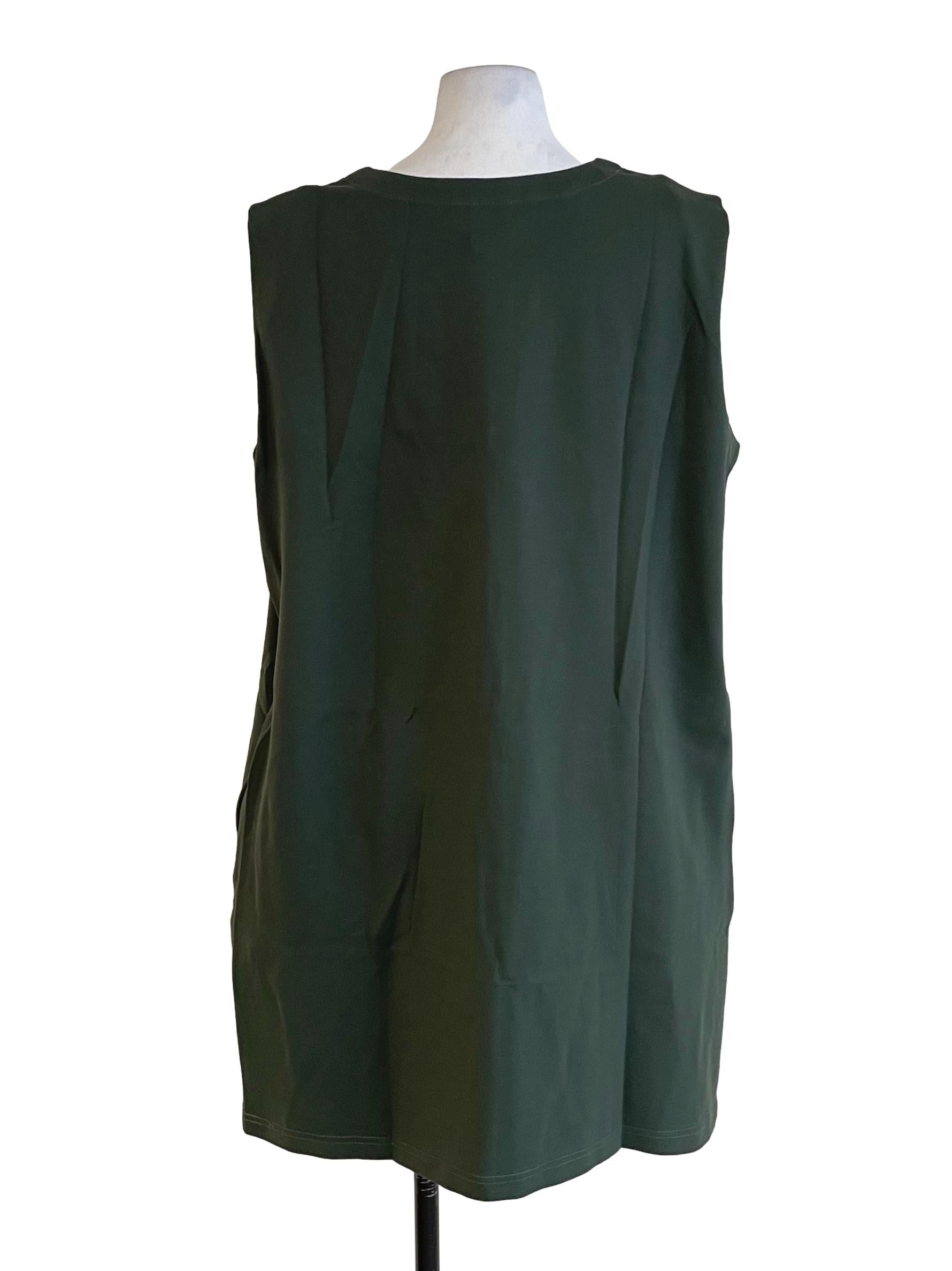 Dusty Green Sleeveless Wide Dress