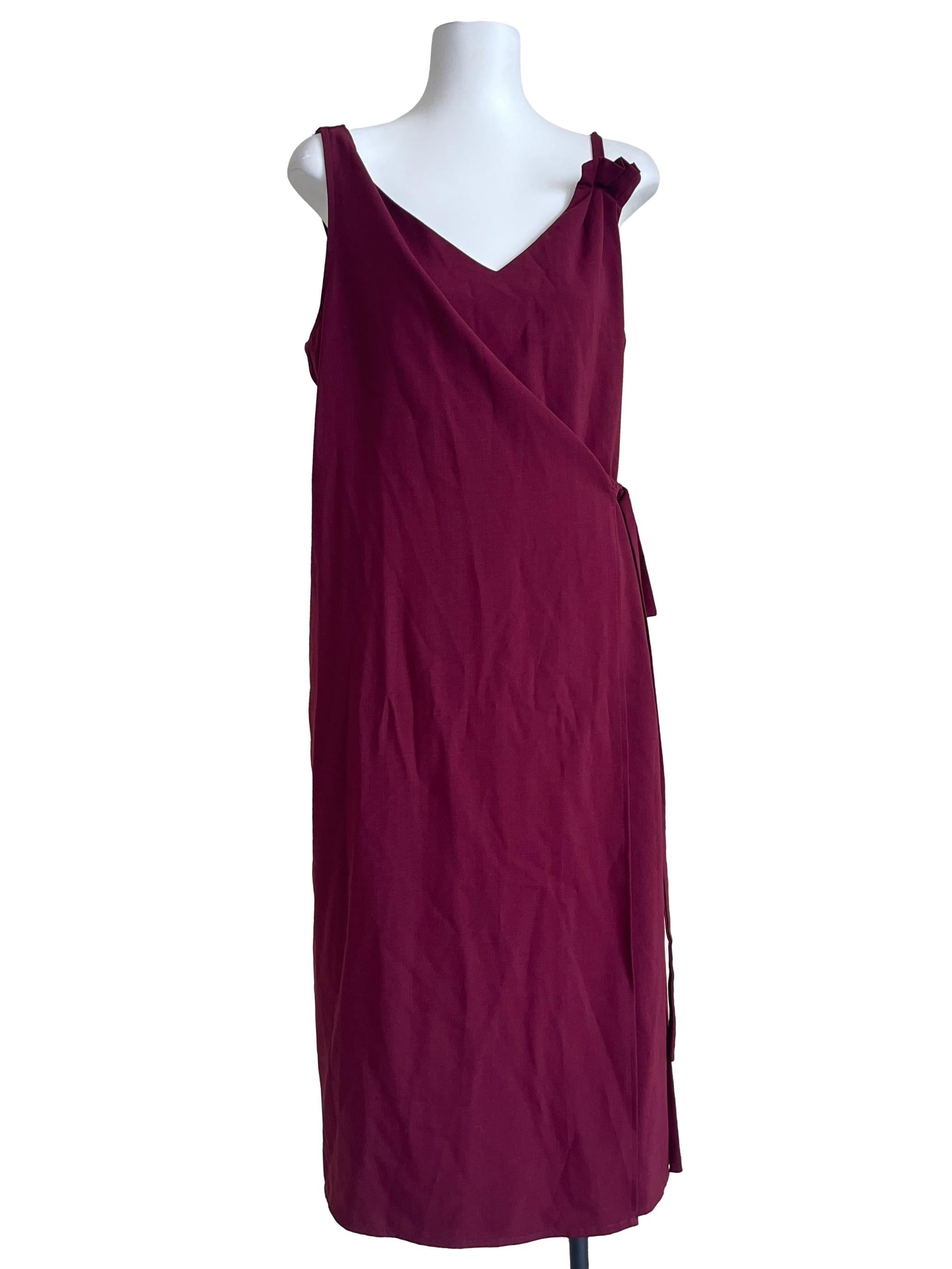 Ruby Red Wrap Sleeveless Dress