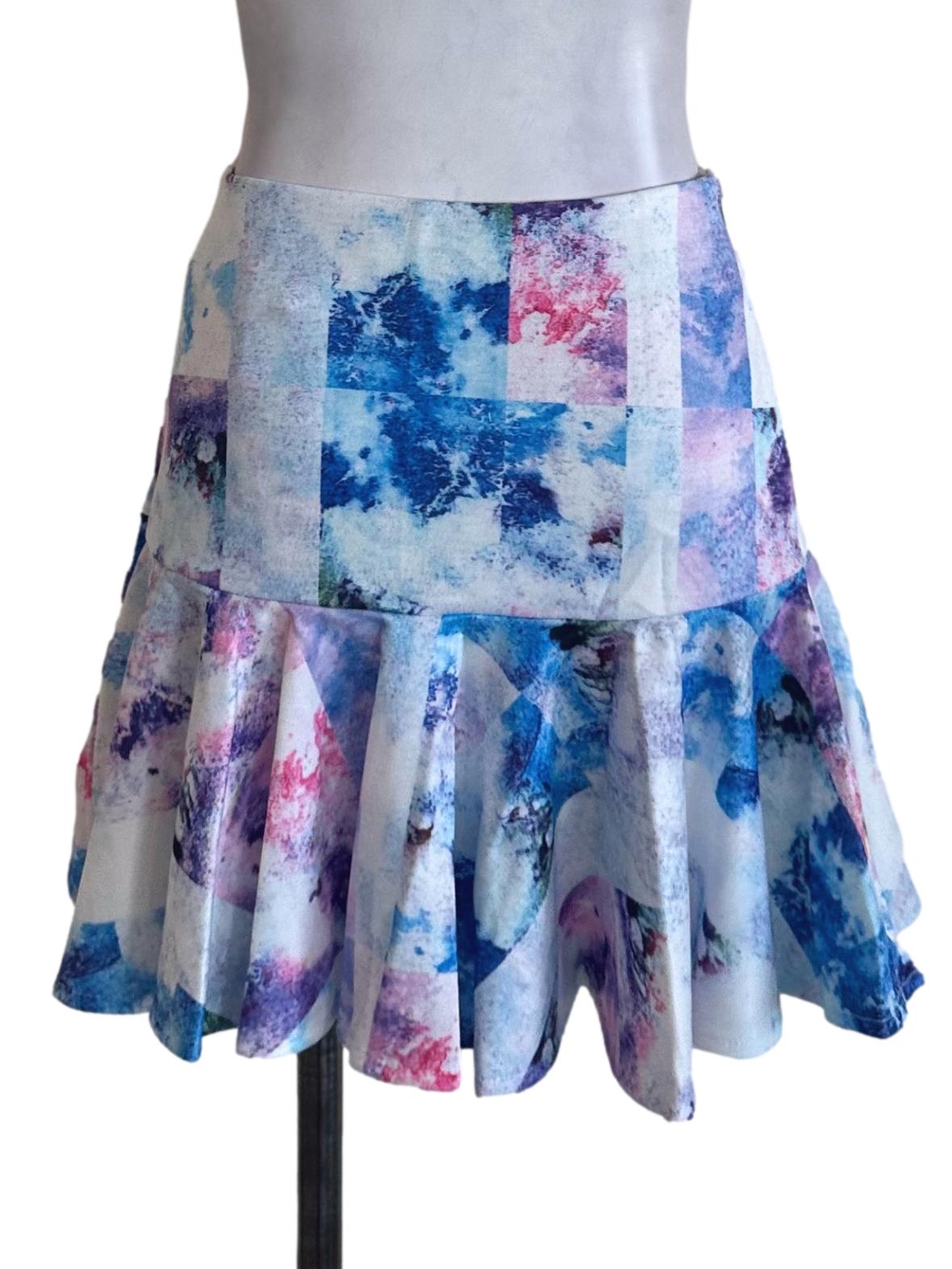 Blue Violet Pattern Flip Skirt