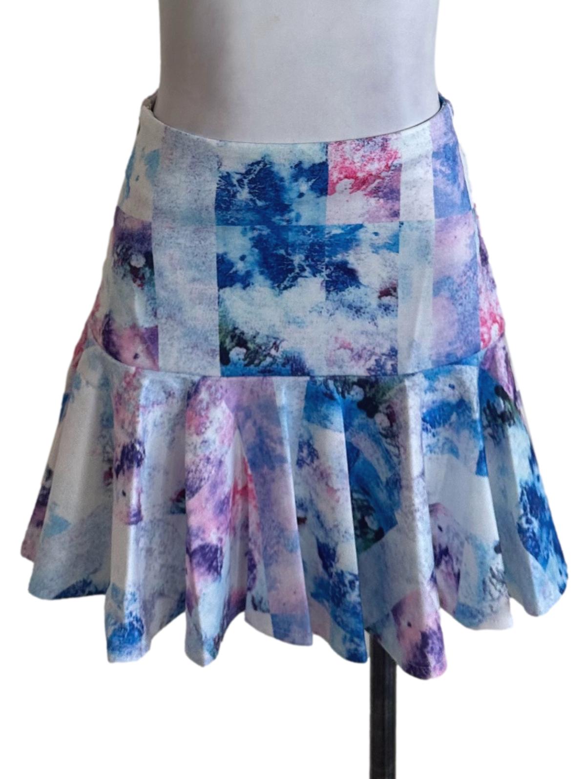 Blue Violet Pattern Flip Skirt