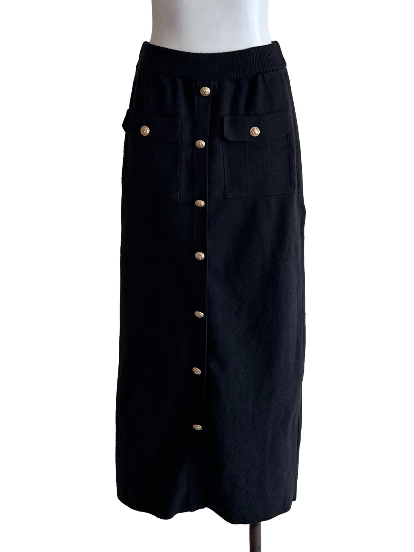 Black Textured Skirt