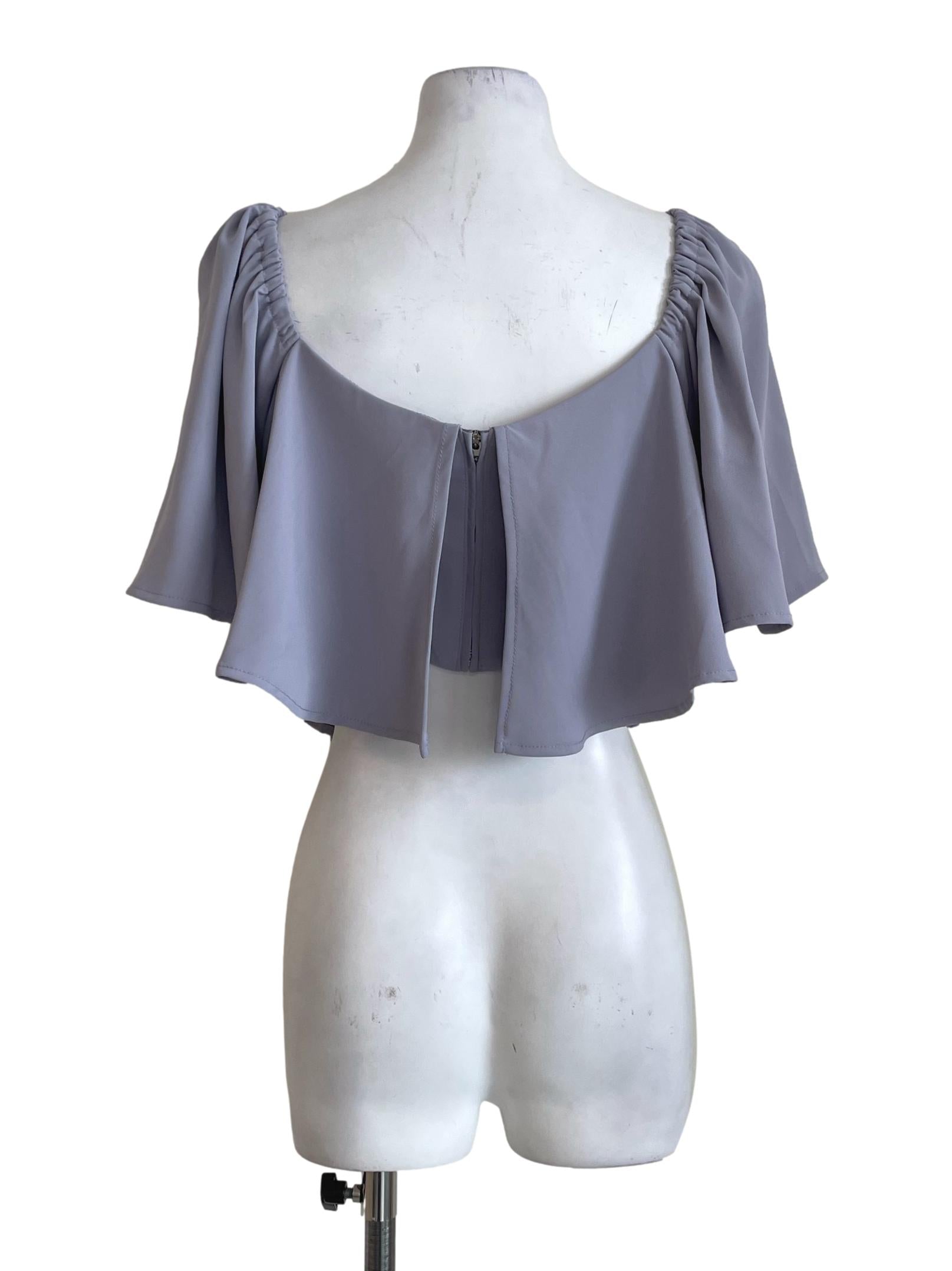 Light Purple Pleated Crop Top