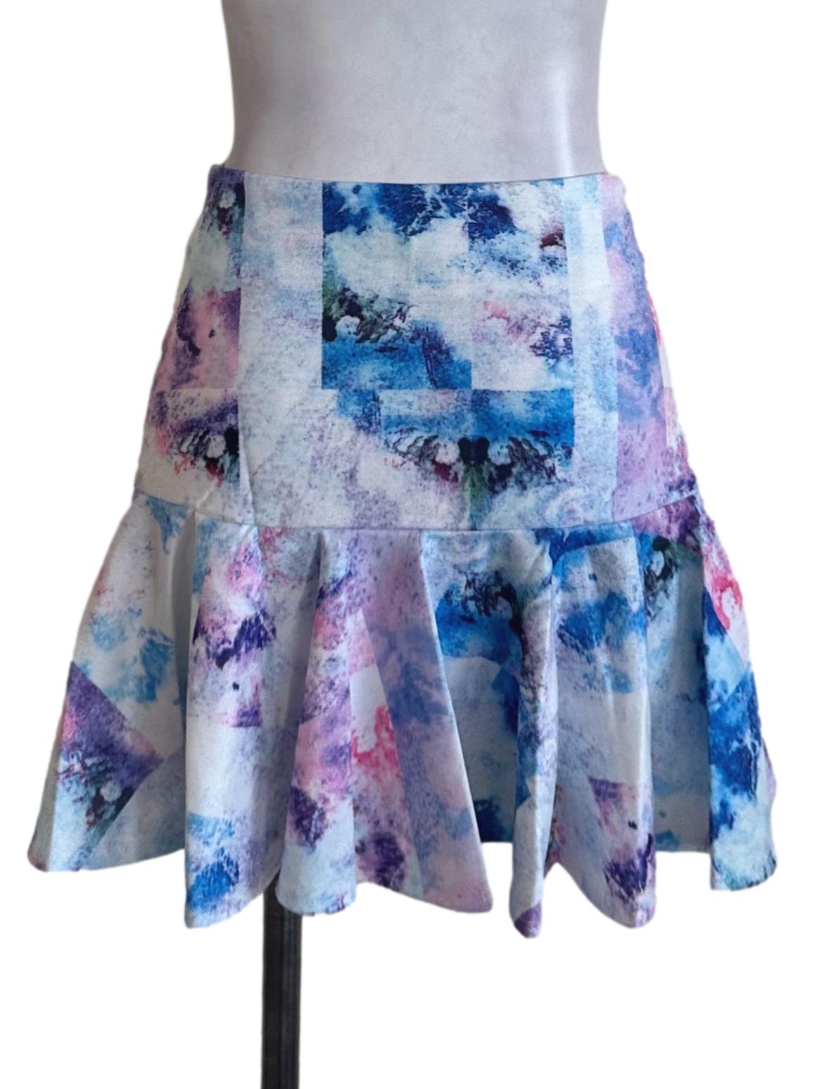 Blue Violet Pattern Flip Skirt