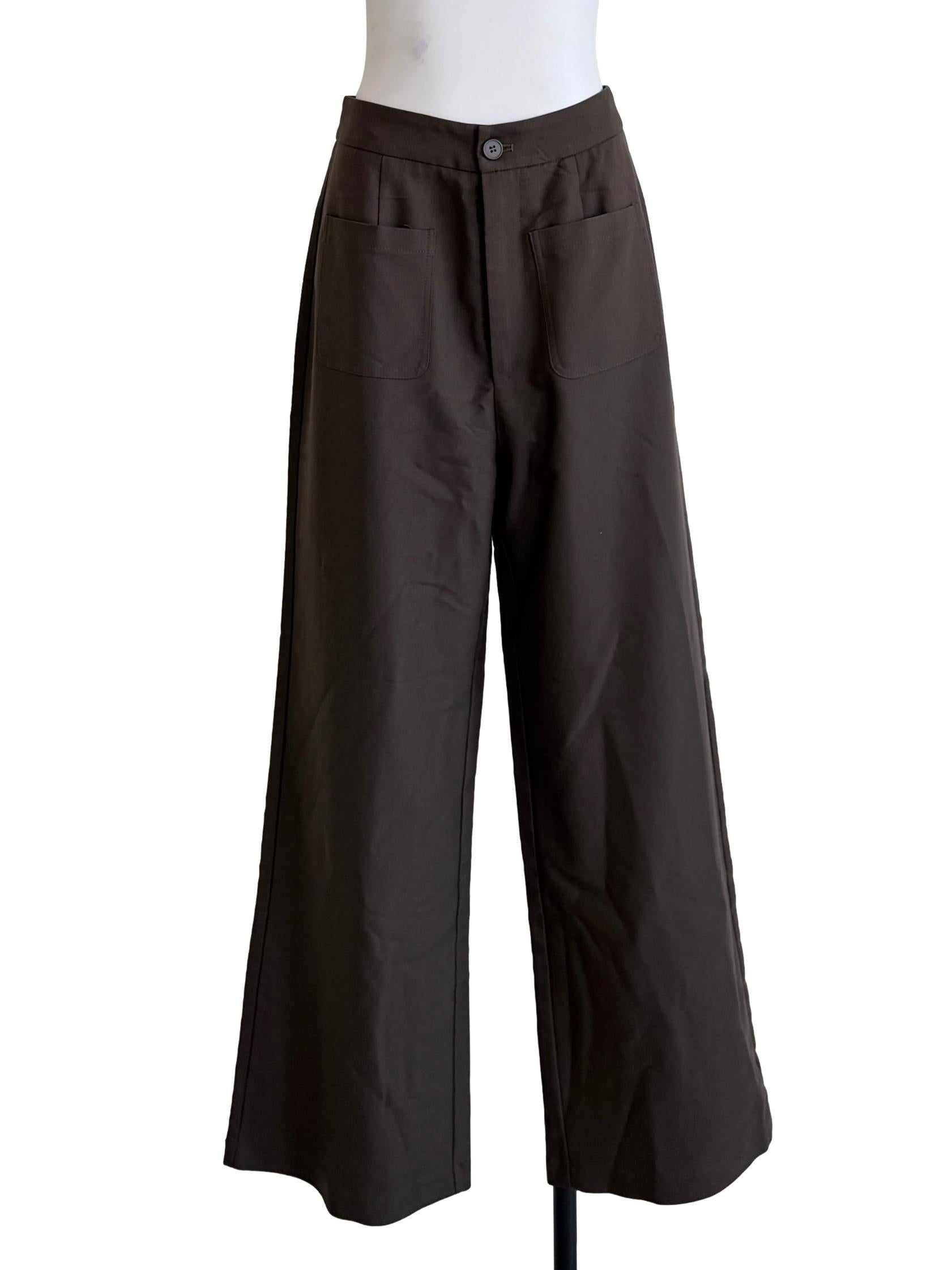 Mocha Brown Wide Leg Pants