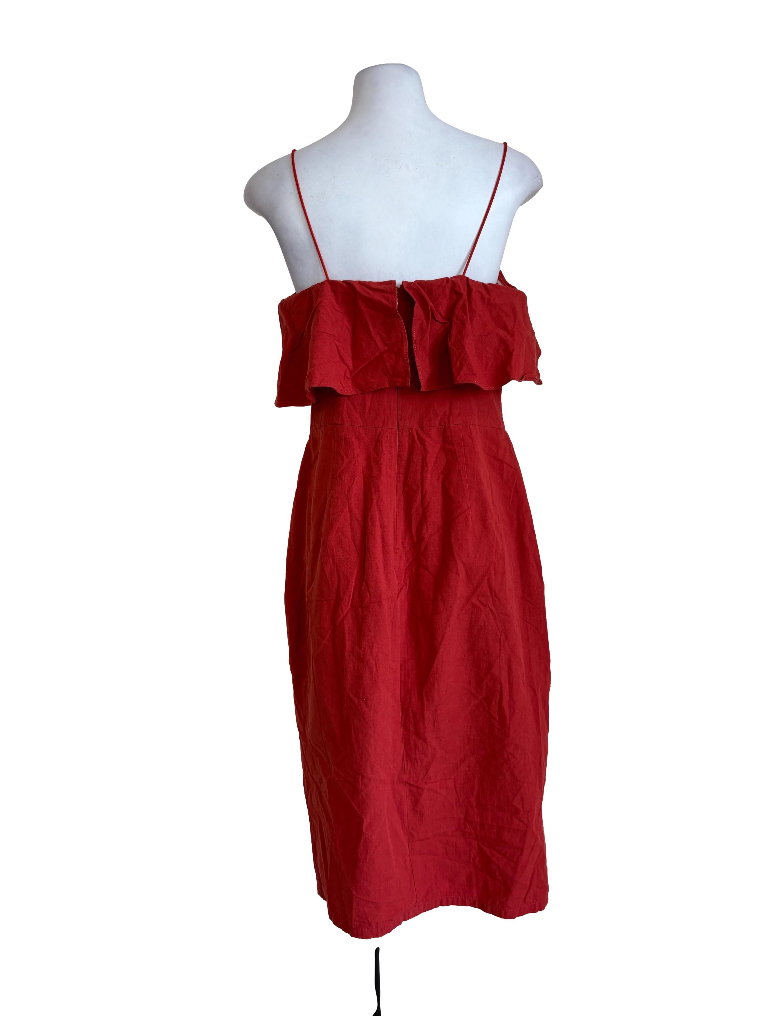 Bright Orange Layered Slip Dress