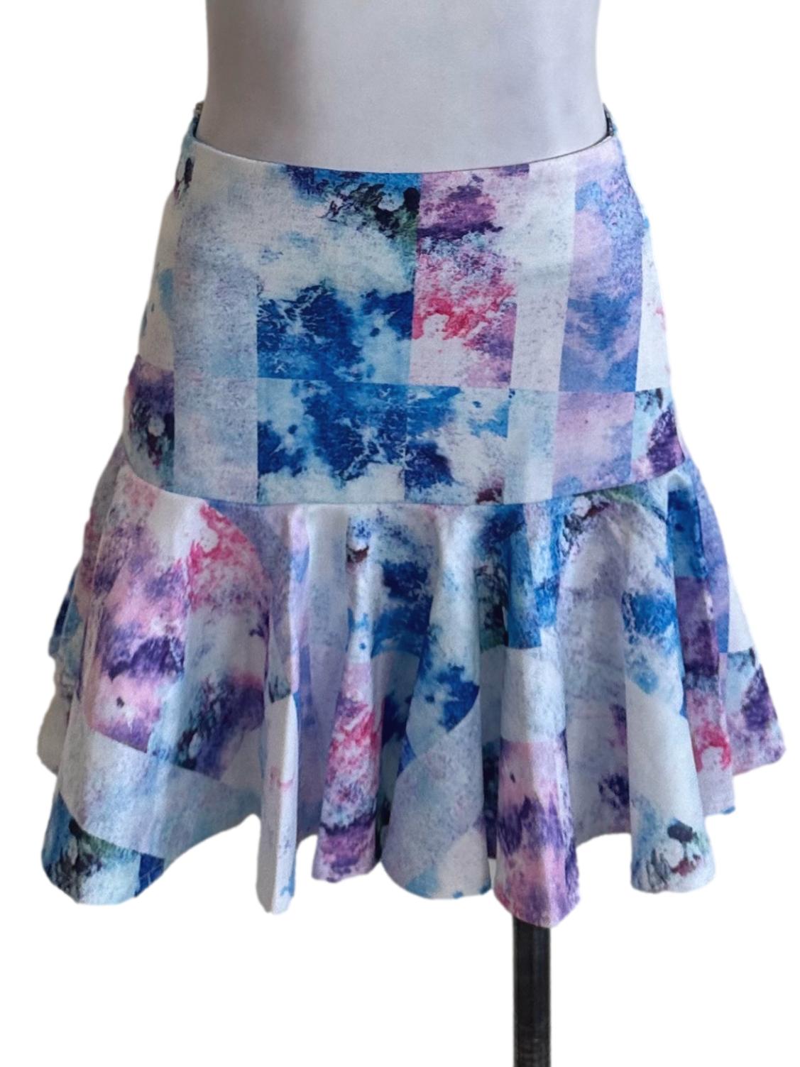 Blue Violet Pattern Flip Skirt